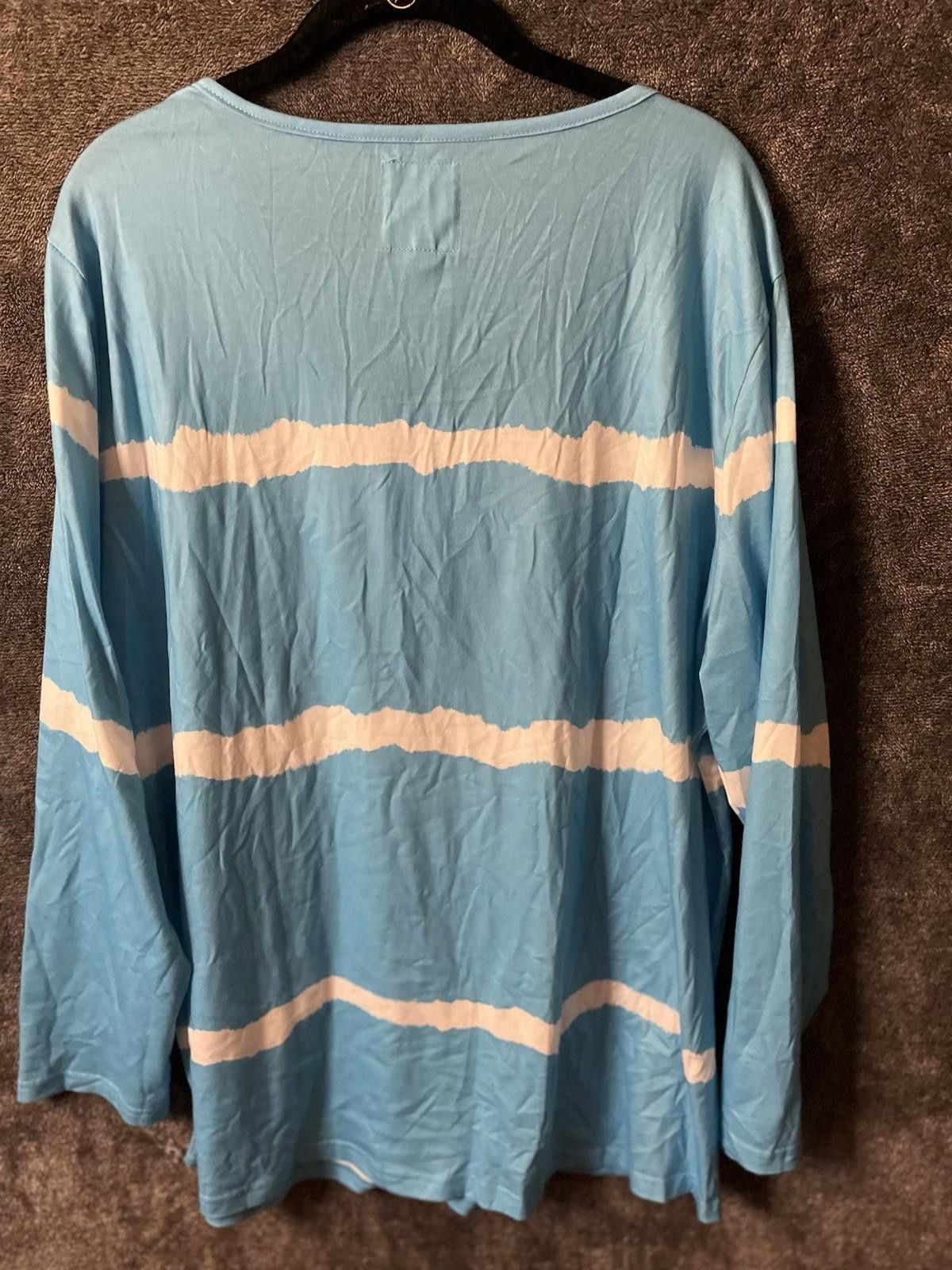 Other Tees2urdoor Henley Shirt 3XL Turquoise Tie-Dye Stripe NWT Size US XXL / EU 58 / 5 - 2 Thumbnail