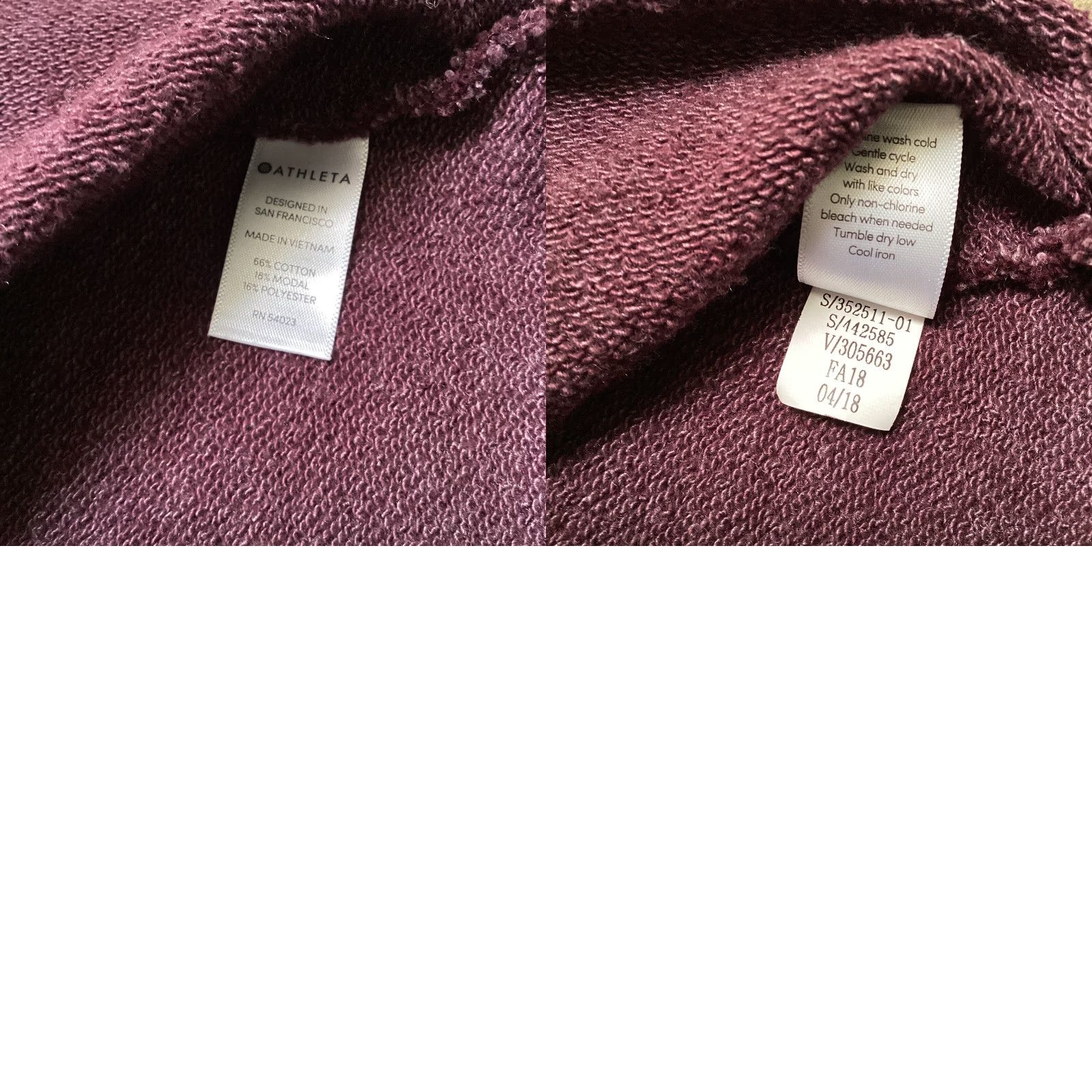 Athleta Athleta Embrace Dress Women M Tall Burgundy Sweatshirt French Terry Tie Waist Pockets Size M / US 6-8 / IT 42-44 - 8 Thumbnail
