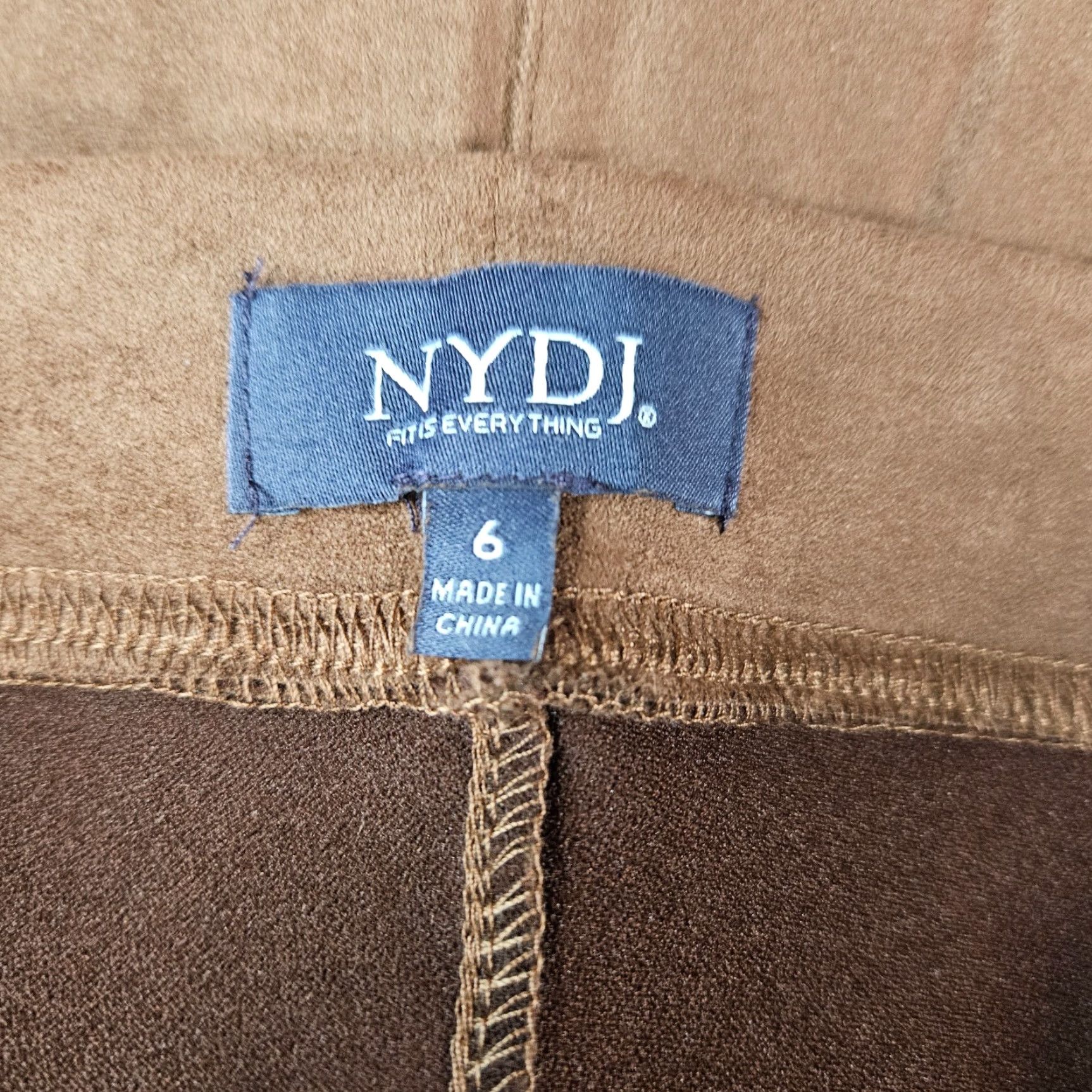NYDJ NYDJ Womens Faux Suede Pull On Slim Bootcut Cropped Pants Sz 6 Brown Mid Rise Pul On Bootcut Cropped Pants Womens Brown NYDJ Size 28" / US 6 / IT 42 - 7 Thumbnail