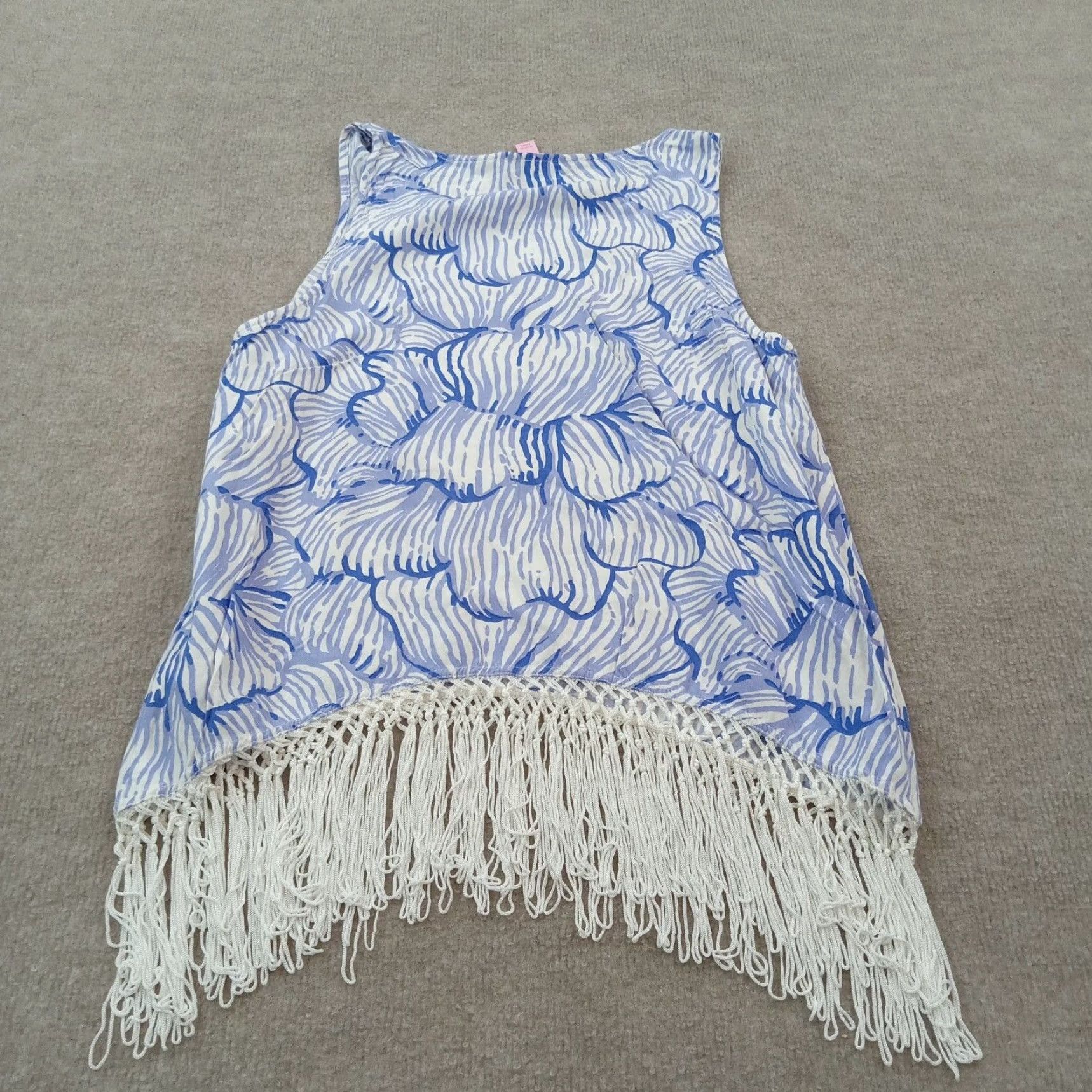 Lilly Pulitzer Lilly Pulitzer Womens Tank Top Blue White Extra Large XL Casual Size M / US 6-8 / IT 42-44 - 7 Thumbnail
