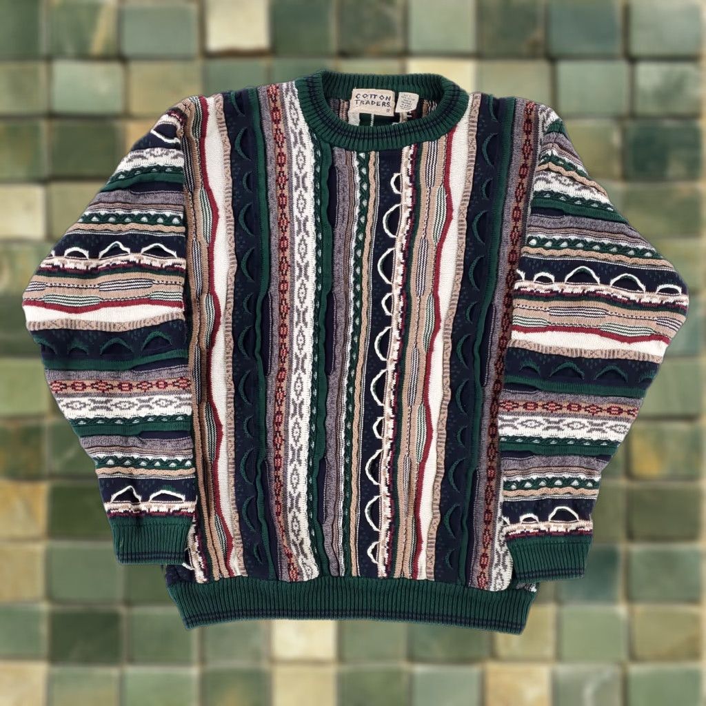 Cotton Traders Cotton Traders Coogi-Style 3D Textured Sweater Mens L Multicolor Pullover Men L Size US L / EU 52-54 / 3 - 1 Thumbnail