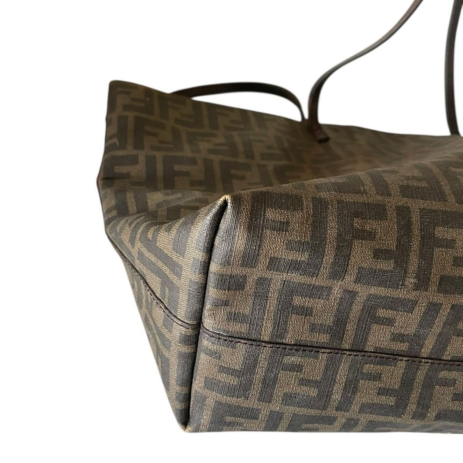 Fendi Fendi Tobacco Zucca Coated Canvas Large Roll Tote Size ONE SIZE - 7 Thumbnail