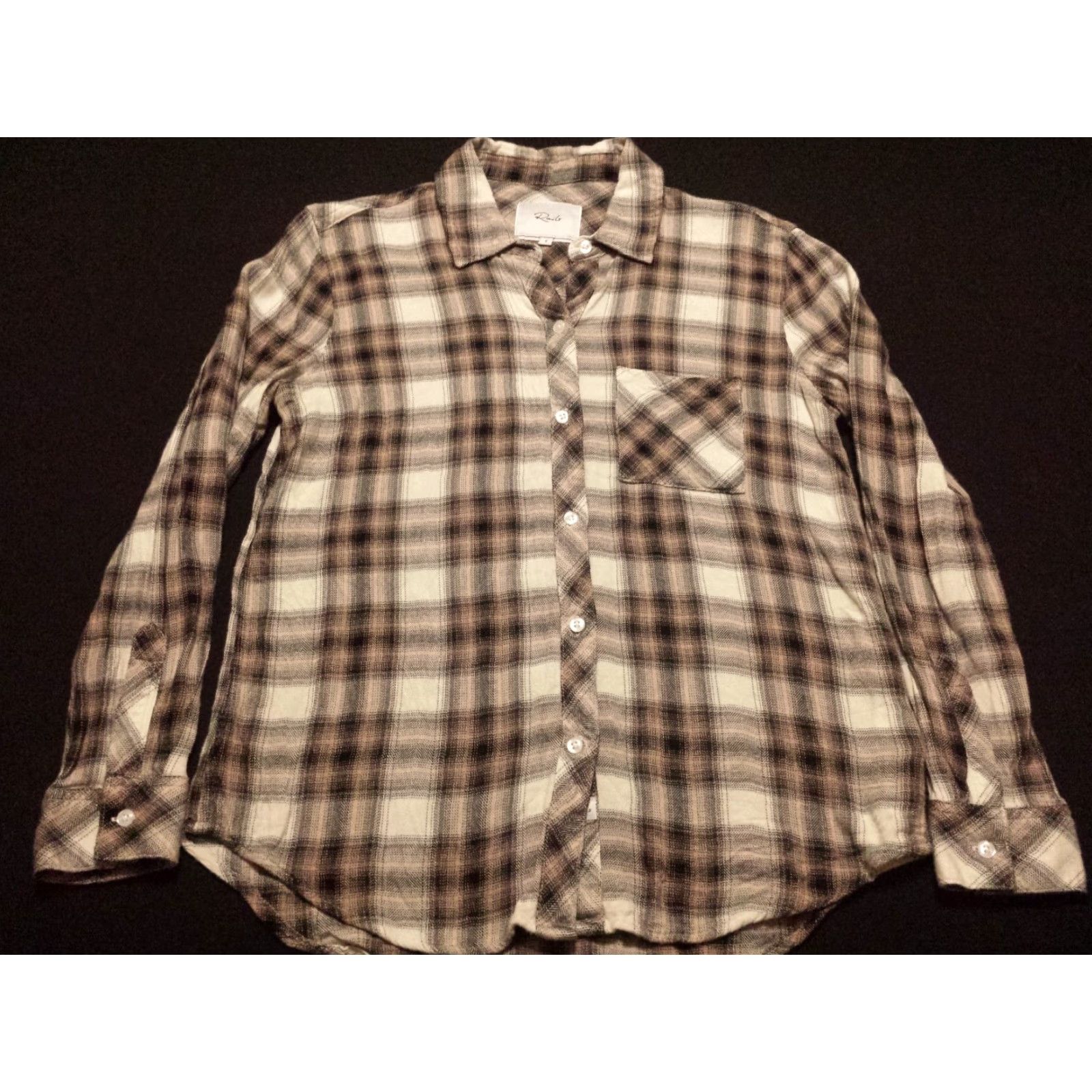 Rails Rails Woman's Small Shirt Long Sleeve Button-Front Multicolor Plaid Rayon Size S / US 4 / IT 40 - 3 Thumbnail
