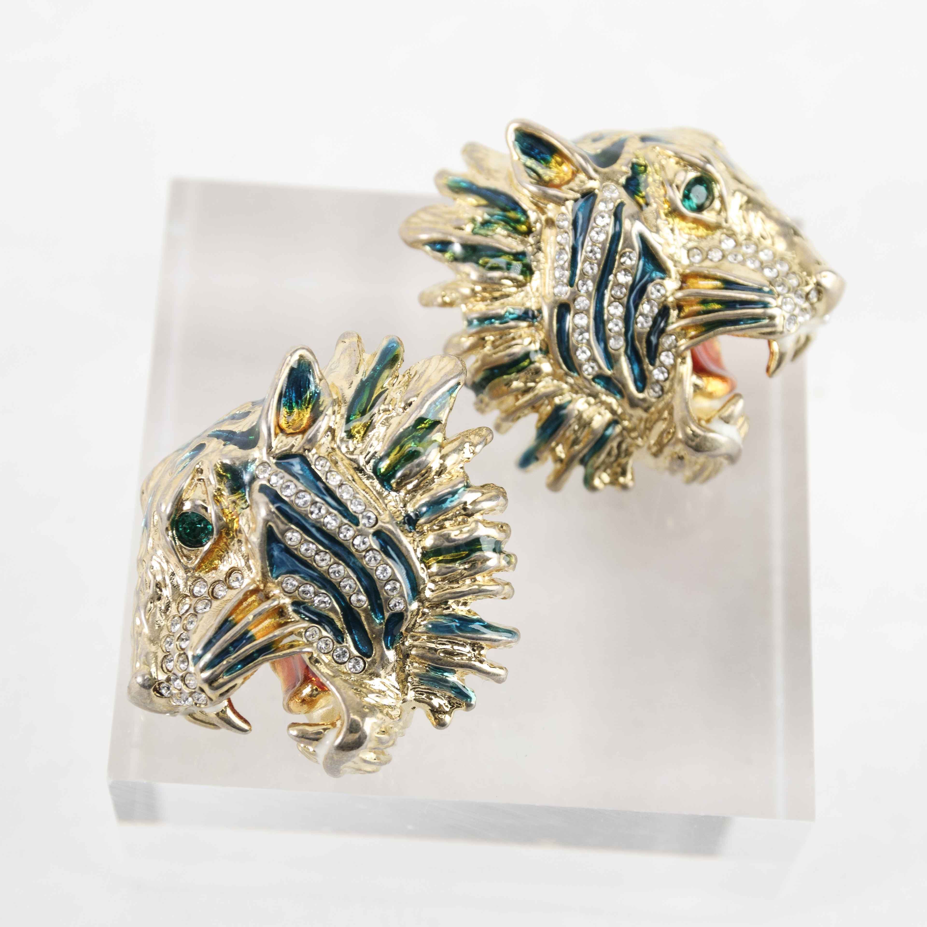 Gucci Gucci Tiger Head Stud Earrings Size ONE SIZE - 2 Thumbnail