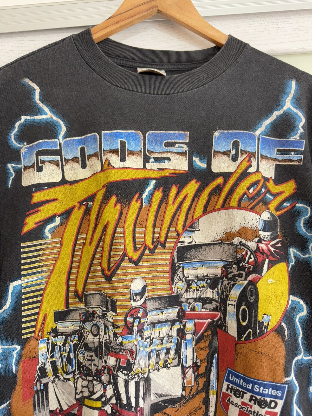 Vintage Very Rare 90’s Gods Of Thunder Hot Rod T-shirt Vintage Tee Size US L / EU 52-54 / 3 - 15 Thumbnail