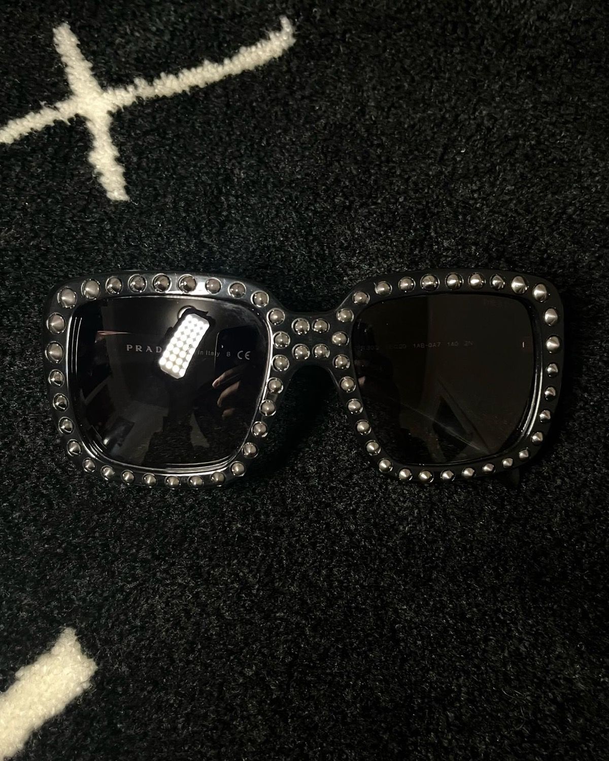 Pre-owned Prada Sunglasses Fw17 Studded Black