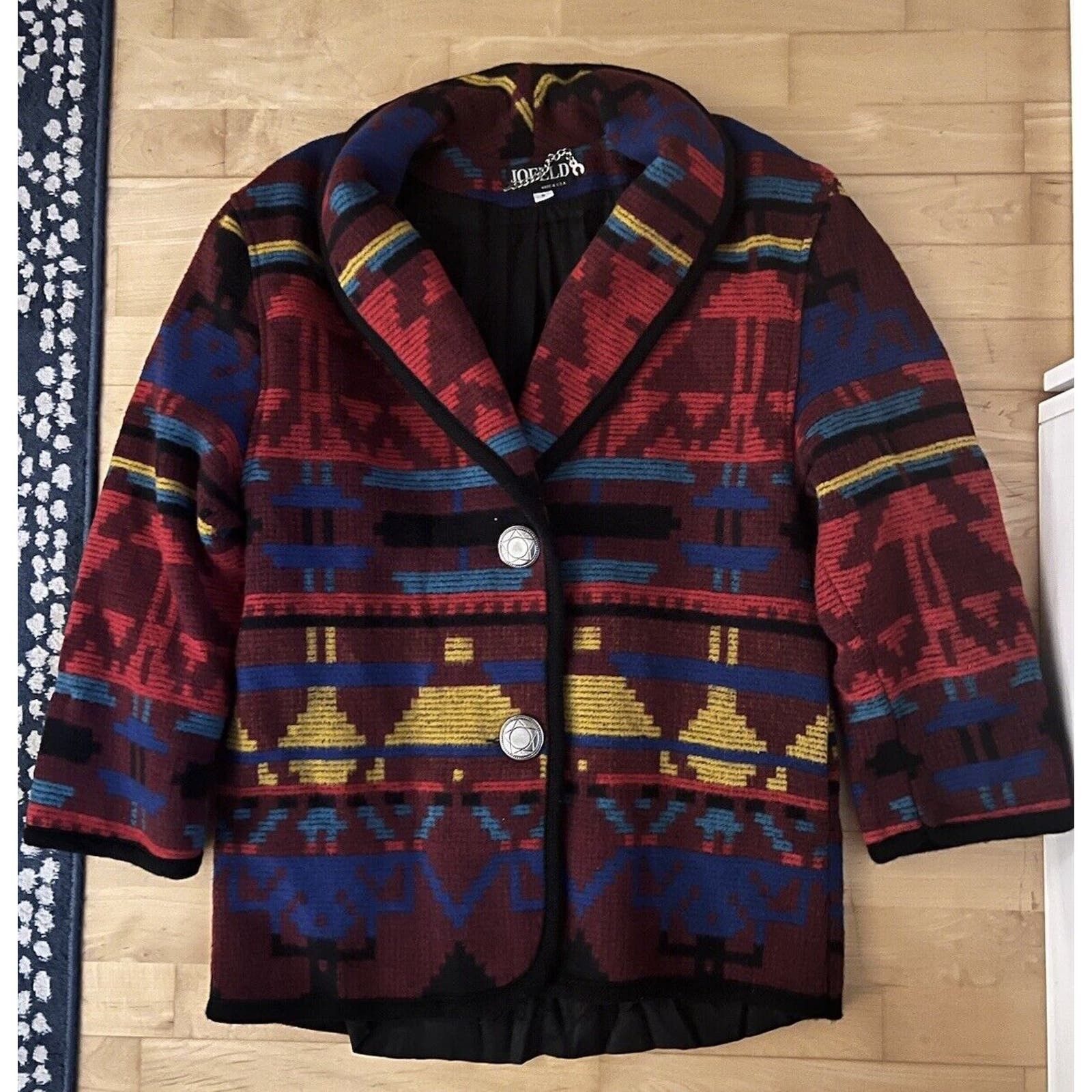 image of Vintage VTG 90's Southwestern Aztec Tribal Equestrian Navajo Wool, Women's (Size Small)