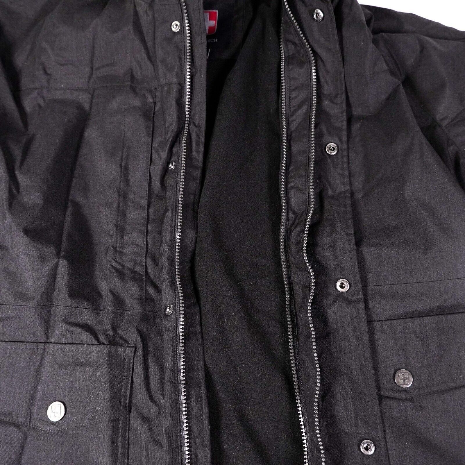 Other Swisstech Hooded Jacket Winter Coat Large 42-44 Black Gray Size US L / EU 52-54 / 3 - 9 Thumbnail