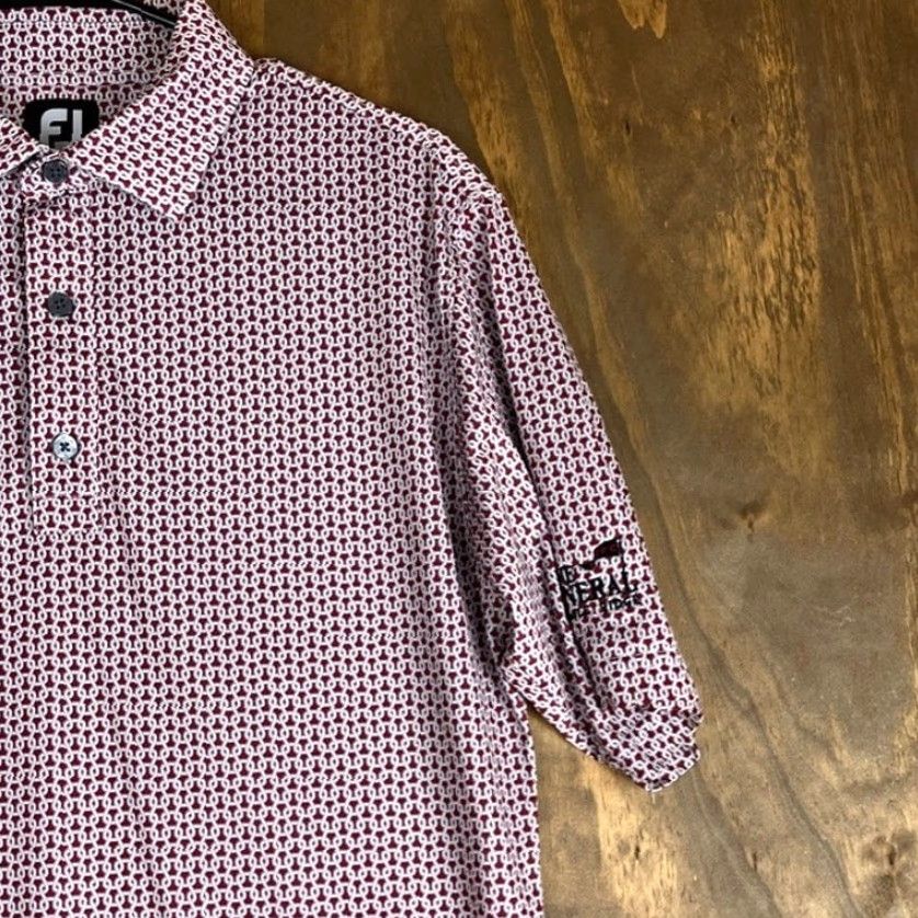 Footjoy FootJoy Mens Polo Shirt Short Sleeve Collared Lisle Loop Stretch M Burgundy Red Athletic Mens Shirt Size US M / EU 48-50 / 2 - 5 Thumbnail