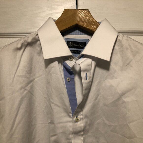 Other Bianco bianco men's white cotton casual shirt size: 18 1/2" Size US XXL / EU 58 / 5 - 5 Thumbnail