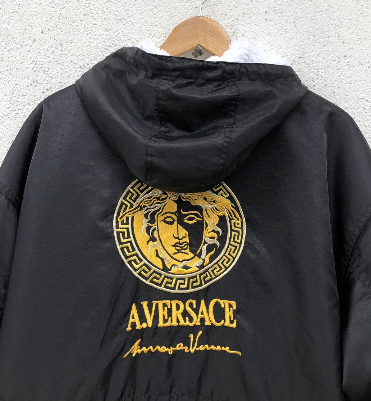 Vintage Vintage A.Versace Embroidery Logo Back Nylon Parka Jacket Size US XL / EU 56 / 4 - 5 Thumbnail