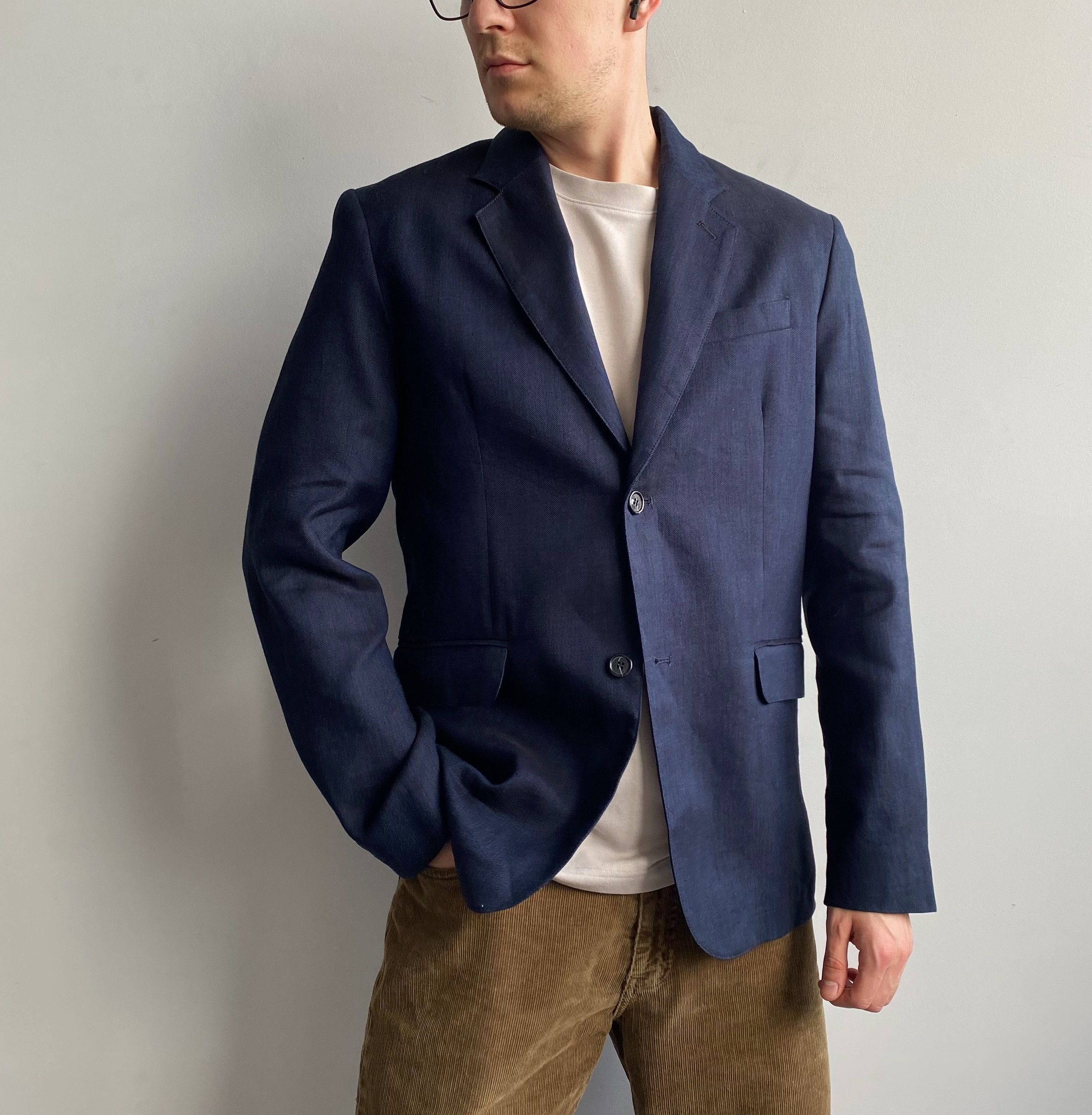 Arket ARKET Modern Cotton / True Hemp Navy Blazer Size 50R - 1 Thumbnail