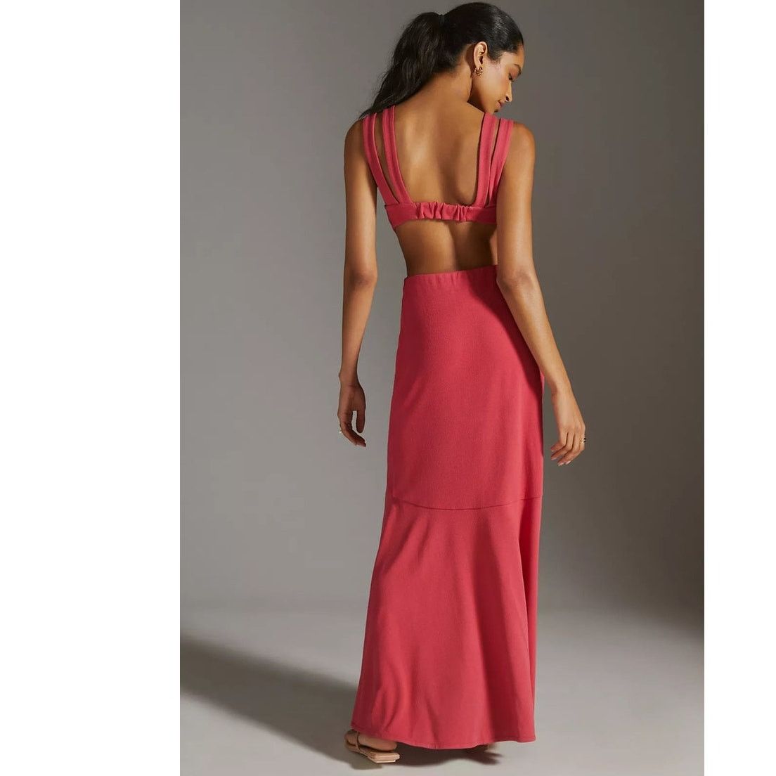New Anthropologie Maeve Open-Back Knit Maxi Dress $170 XXS