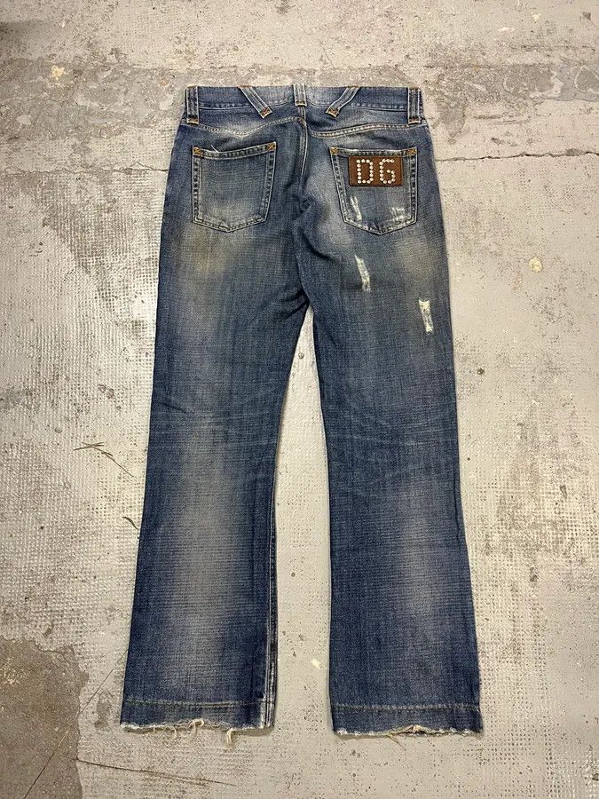 Dolce & Gabbana 2000s Dolce & Gabbana Distressed Blue Denim Jeans Size US 32 / EU 48 - 8 Thumbnail