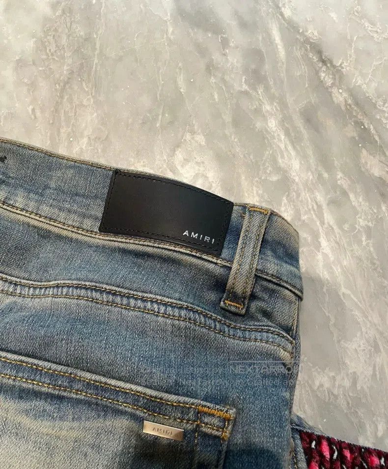 Amiri Amiri Size 32 Yellow Velvet Patchwork Jeans Size US 32 / EU 48 - 4 Thumbnail
