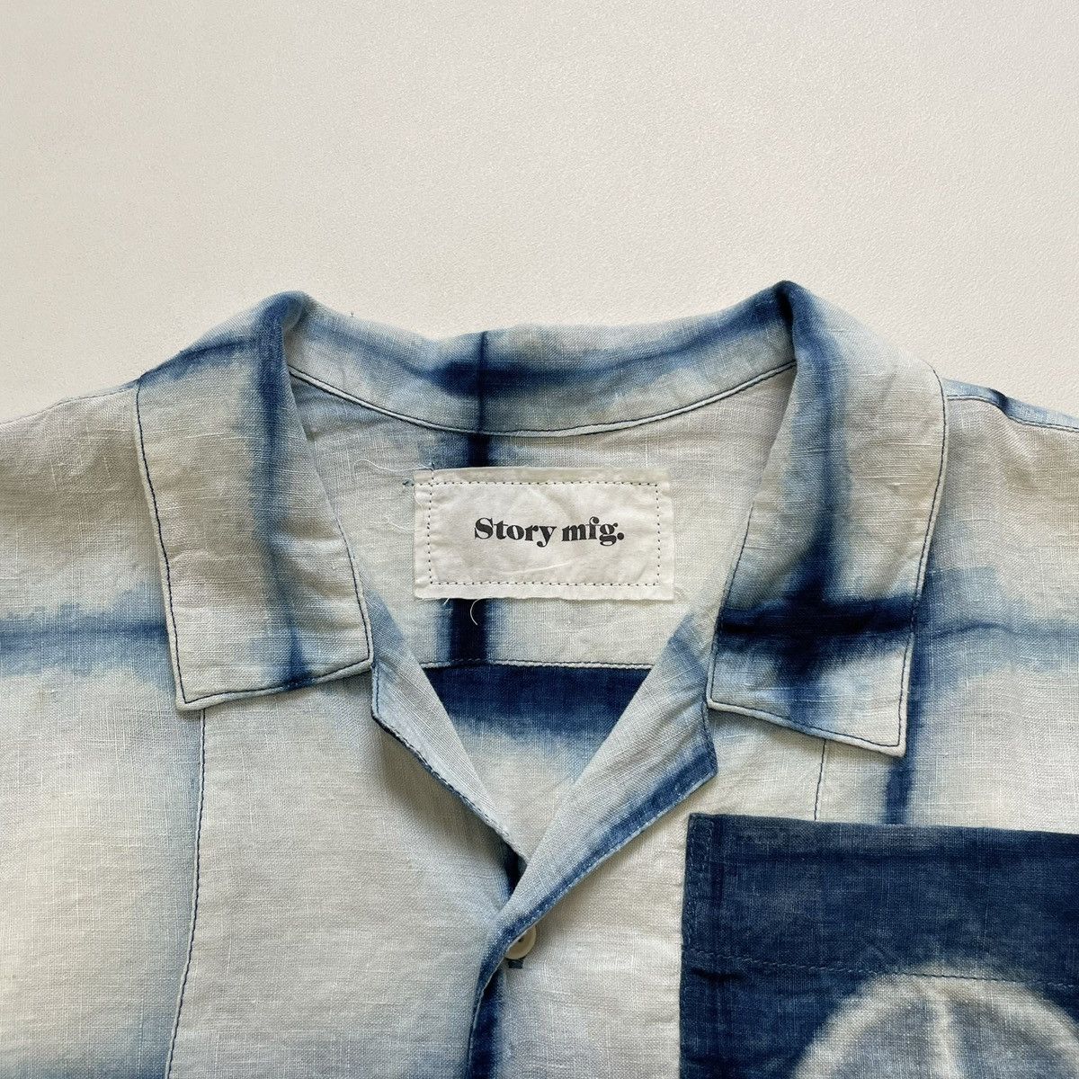 Story Mfg. Blue/White ‘Peace Tie Dye’ Print Shirt Size US M / EU 48-50 / 2 - 5 Thumbnail