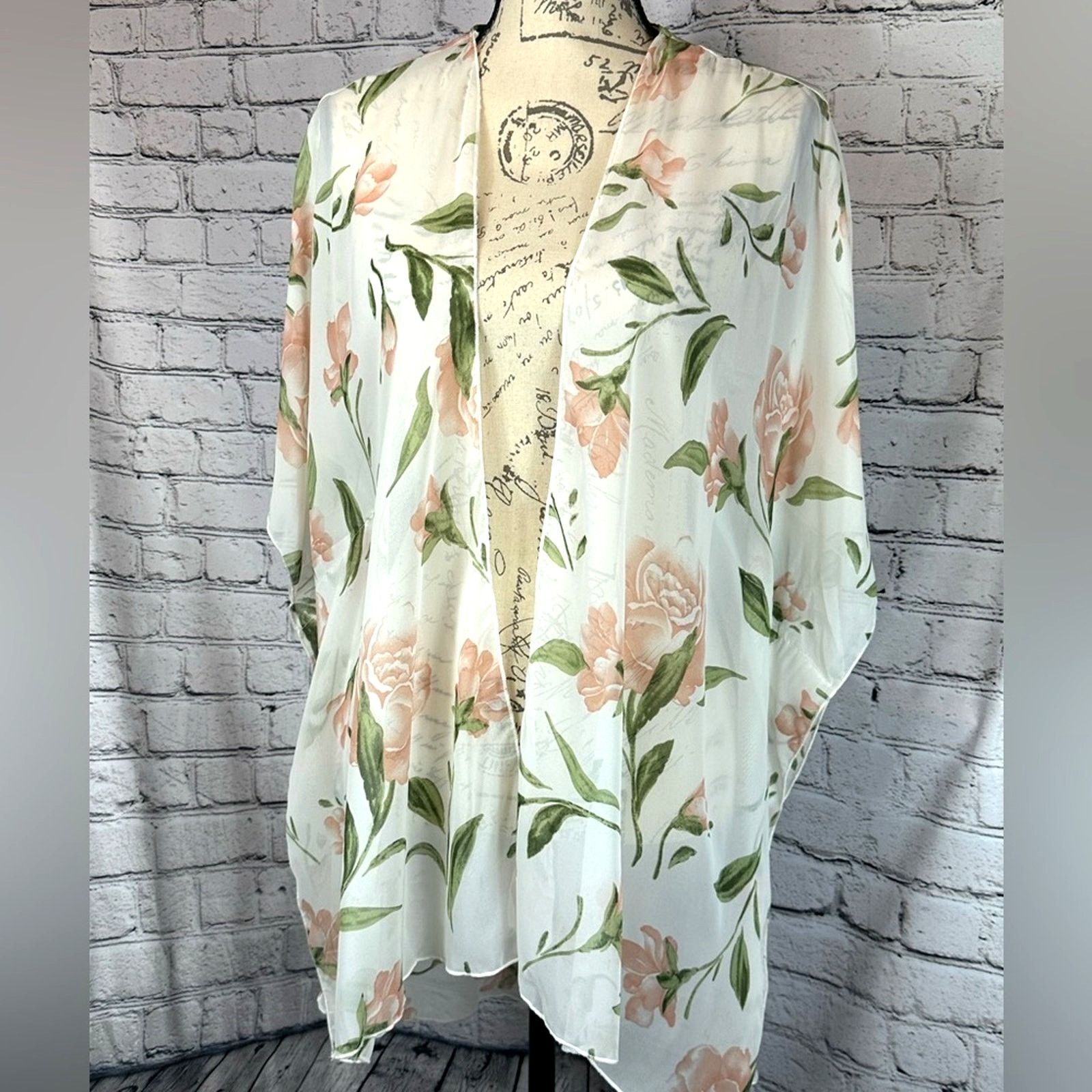 Other Emory Park Women's Loose Floral Super Light Kimono Blouse M Size M / US 6-8 / IT 42-44 - 6 Thumbnail
