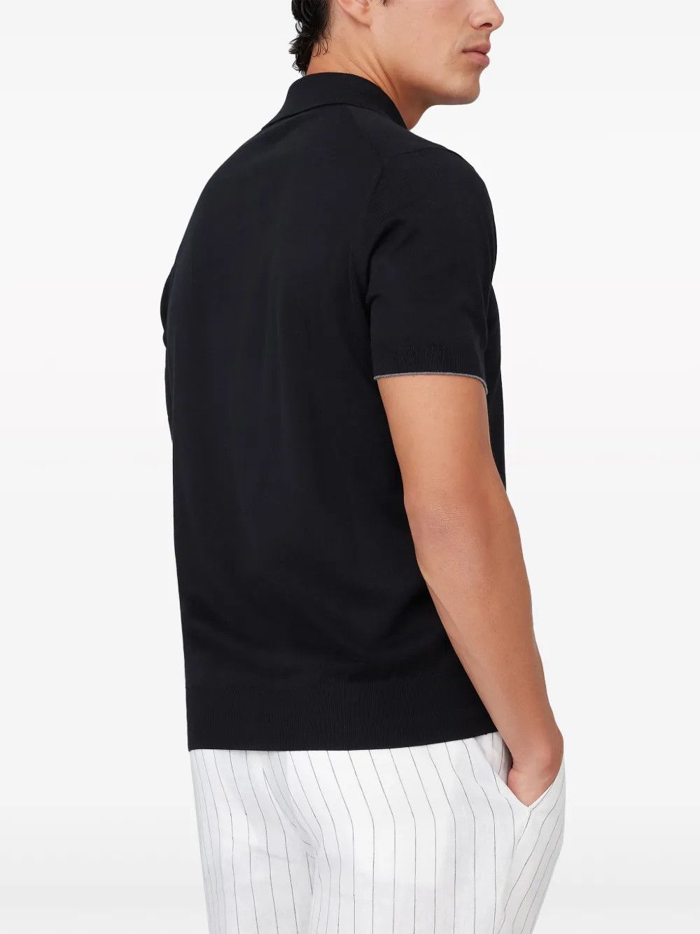 Brunello Cucinelli Polo Sweater in Black Size US S / EU 44-46 / 1 - 3 Thumbnail