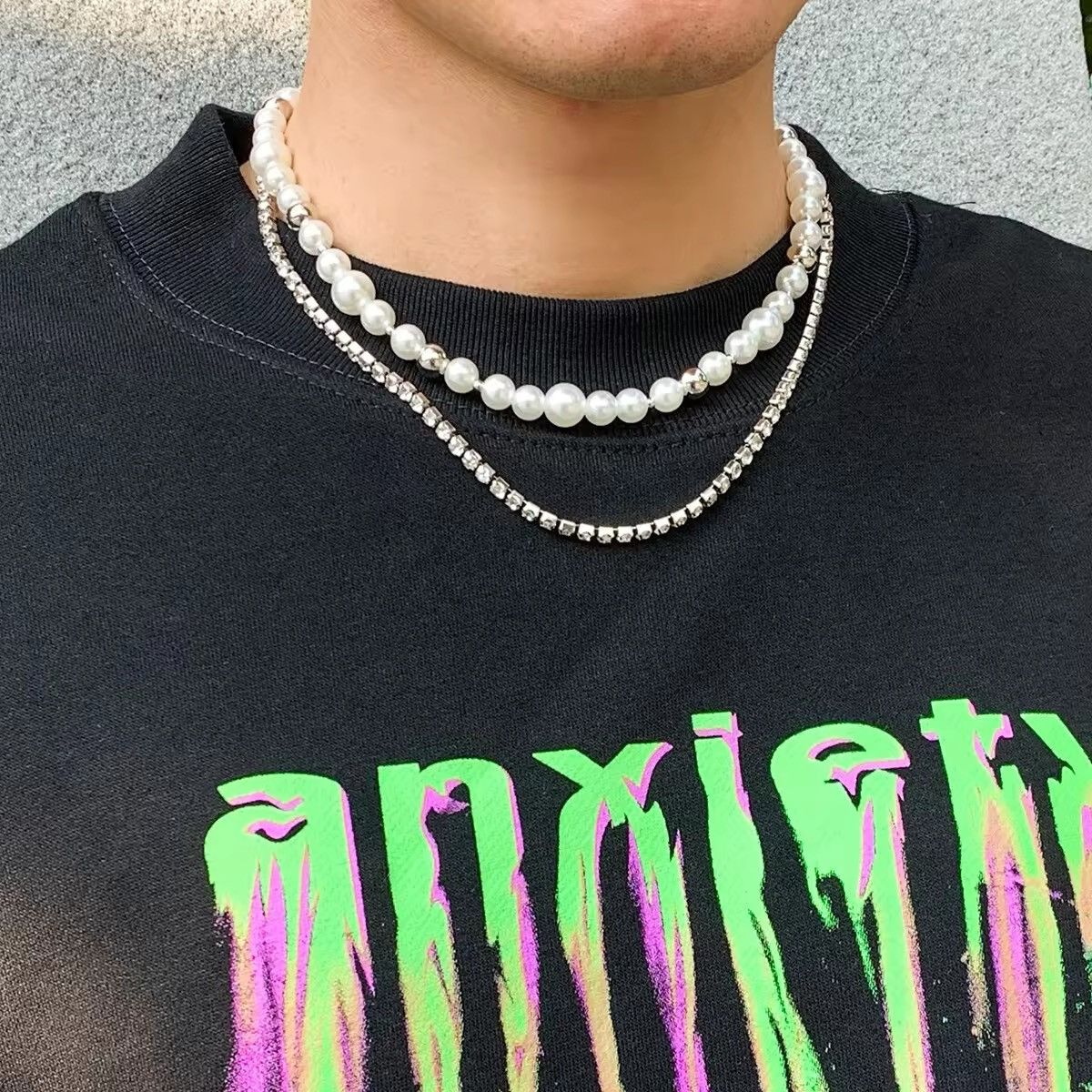 Other Retro Punk Pearl Necklace Diamond Chain Size ONE SIZE - 2 Thumbnail