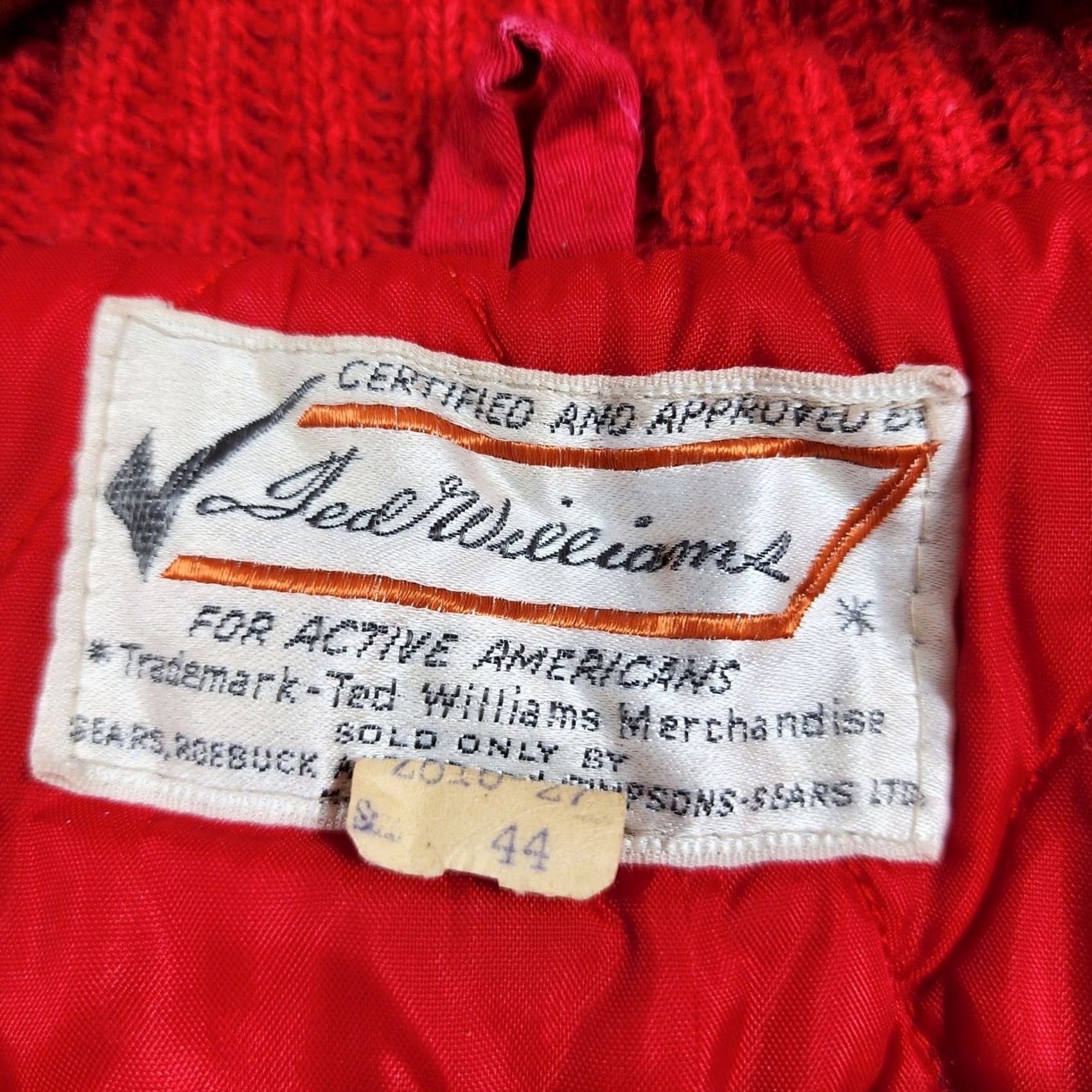 Vintage VINTAGE 60s Ted Williams Sears Red Coat Mens Hunting Overcoat 60s Sz 44 Quilted Lining Patch Canvas Zip Size US S / EU 44-46 / 1 - 7 Thumbnail