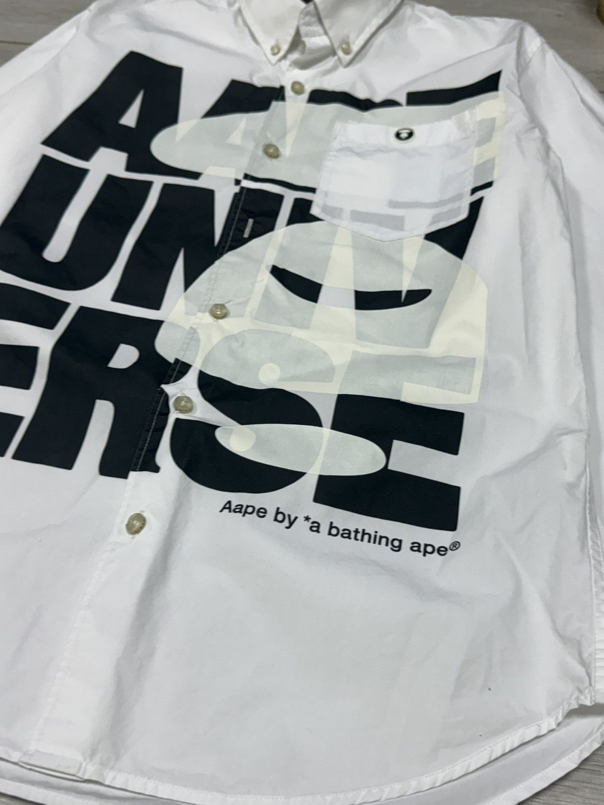 Aape Aape by Bape white and camo button up universe Size US L / EU 52-54 / 3 - 4 Thumbnail