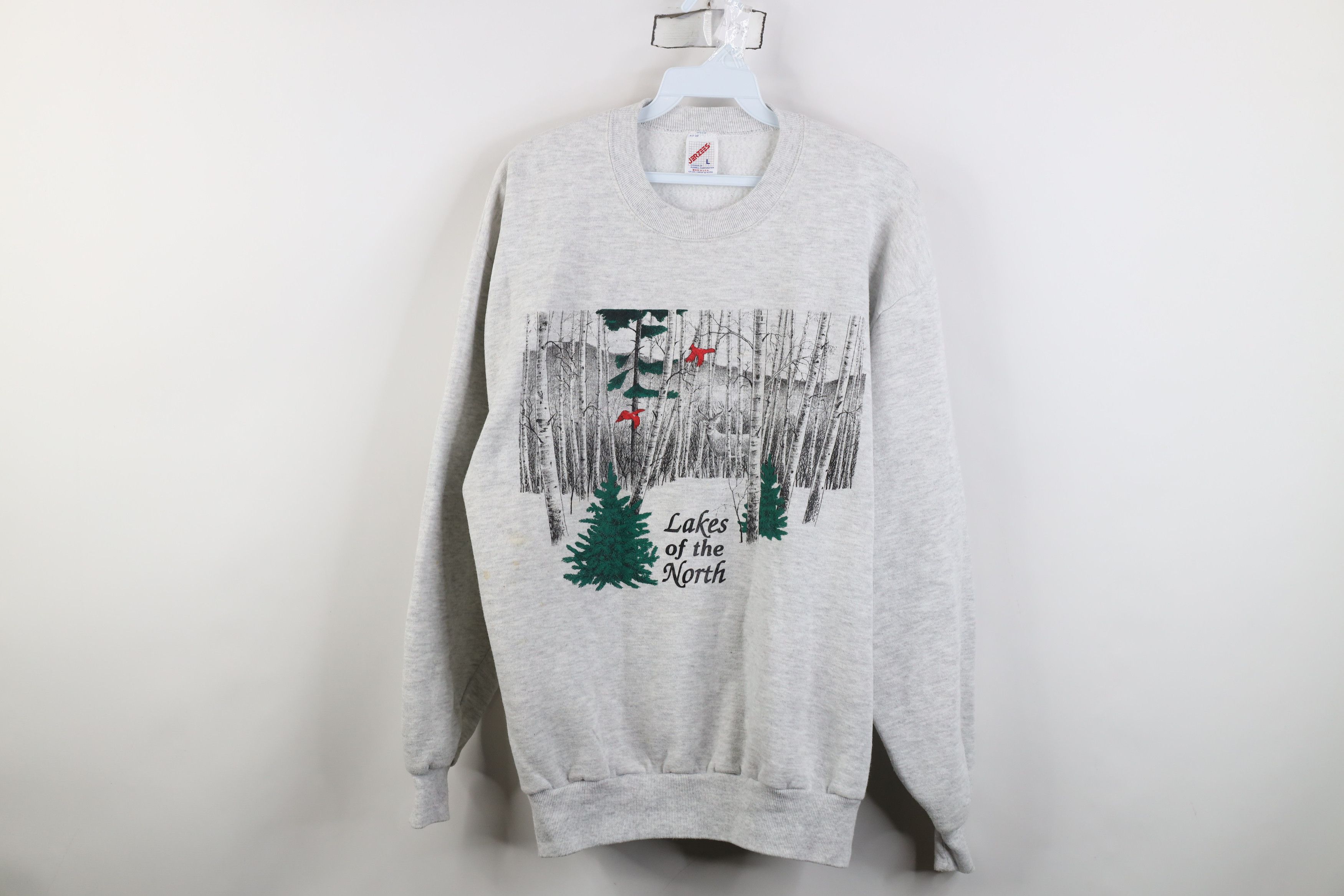 Vintage Vintage 90s Streetwear Lakes of the North Sweatshirt USA Size L / US 10 / IT 46 - 1 Thumbnail