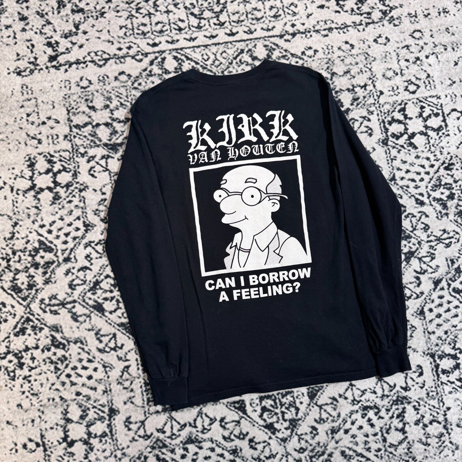 Vintage Vintag Black Cotton Longsleeve Size S Kirk Van Houten Shirt Size US S / EU 44-46 / 1 - 4 Thumbnail