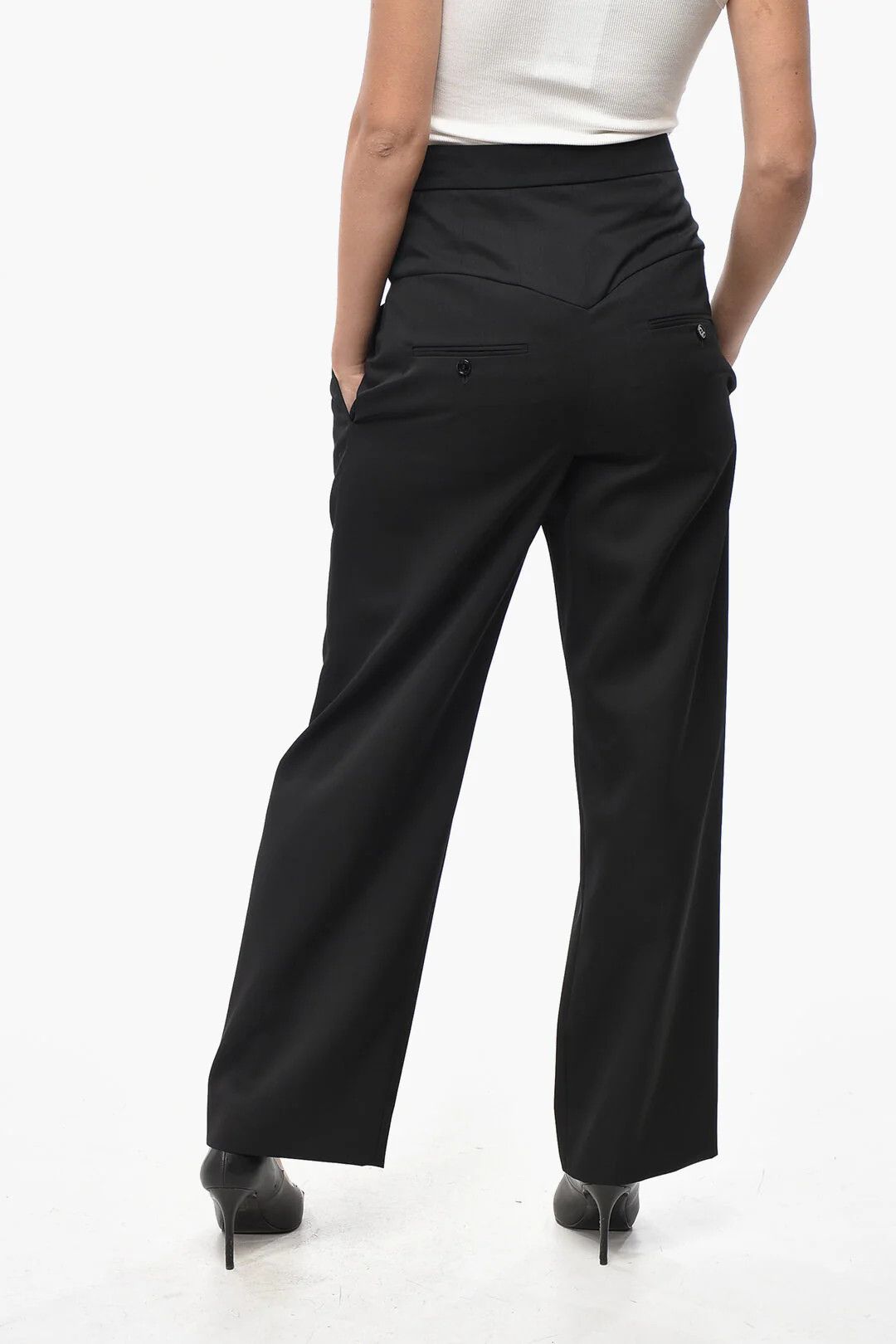 Isabel Marant og1mm0326 Cropped-Fit Pant in Black Size 27" / US 4 / IT 40 - 2 Thumbnail