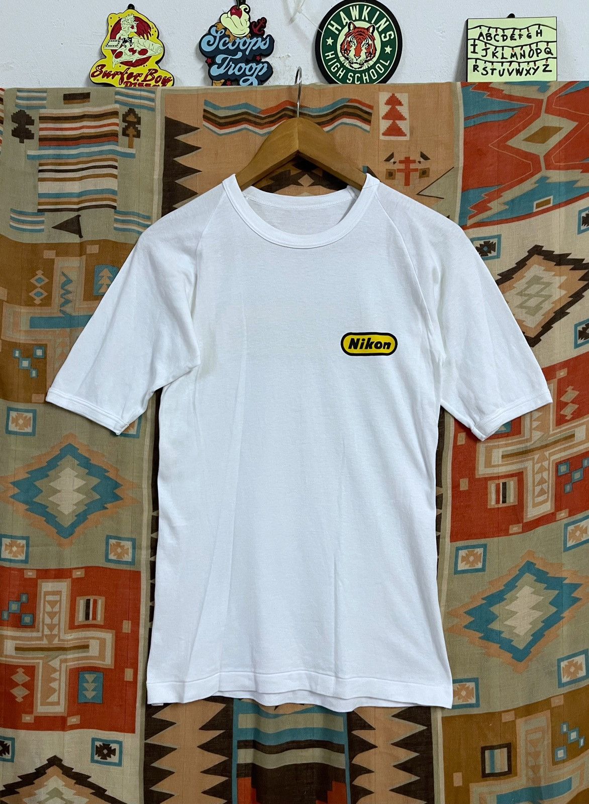Nikon × Vintage Vintage 80’s Nikon T shirt Raglan Xs fit S stretch Punk Size US XS / EU 42 / 0 - 1 Thumbnail