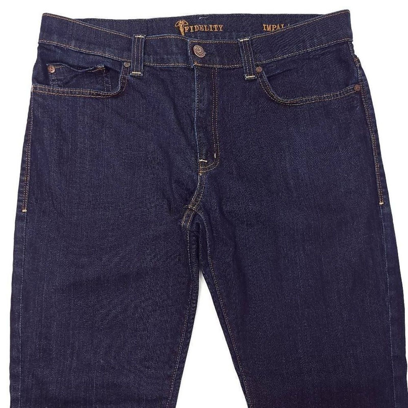 Fidelity Fidelity Impala Jeans 36x27 Blue Stretch Cotton Straight USA Size US 36 / EU 52 - 2 Thumbnail