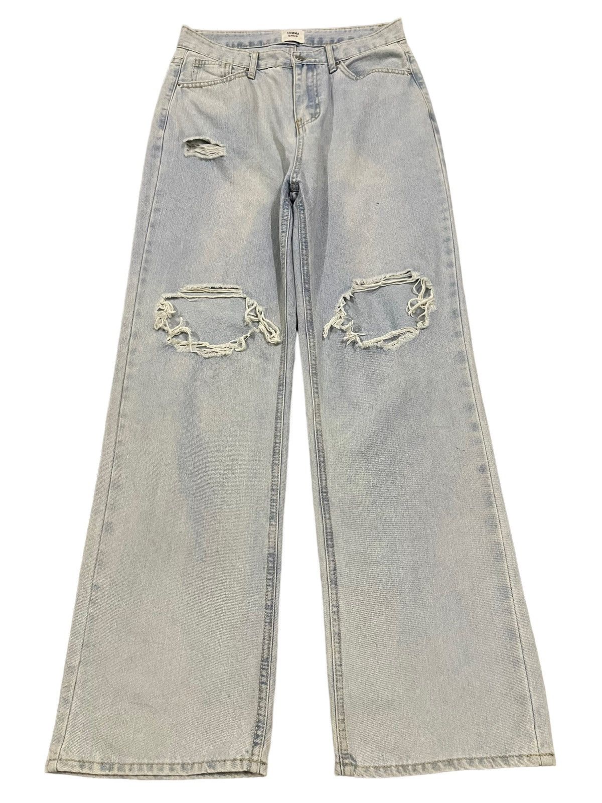 Hysteric Glamour Vintage Japanese Brand Blue Wash Distressed Baggy Jeans Size US 29 - 1 Thumbnail