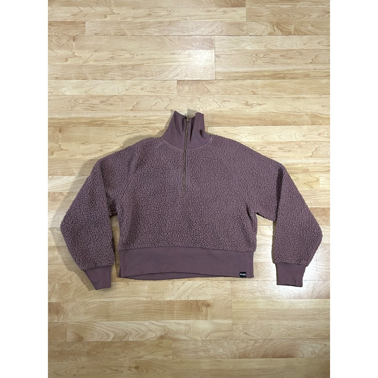 Pinko VS PINK Sherpa Fleece Sweatshirt 1/4 Zip sz Small Size S / US 4 / IT 40 - 2 Thumbnail