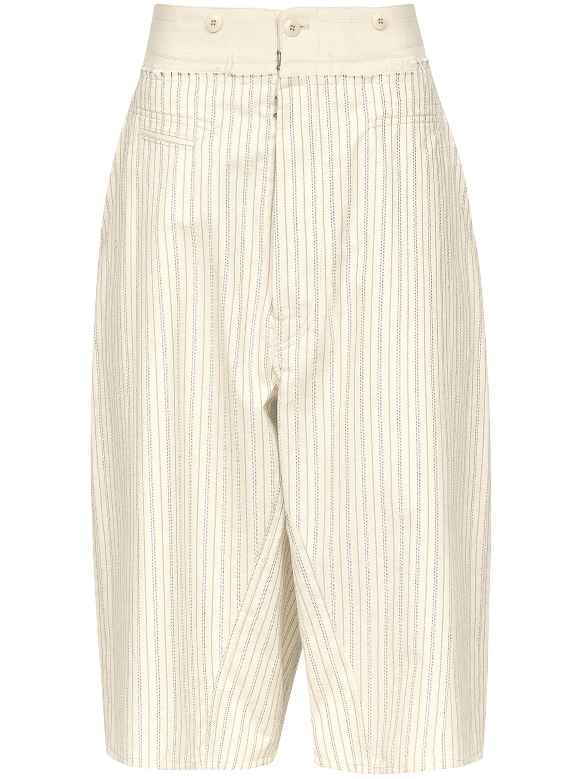 Maison Margiela o1w1db10226 Striped Short in Beige Size US 32 / EU 48 - 1 Thumbnail