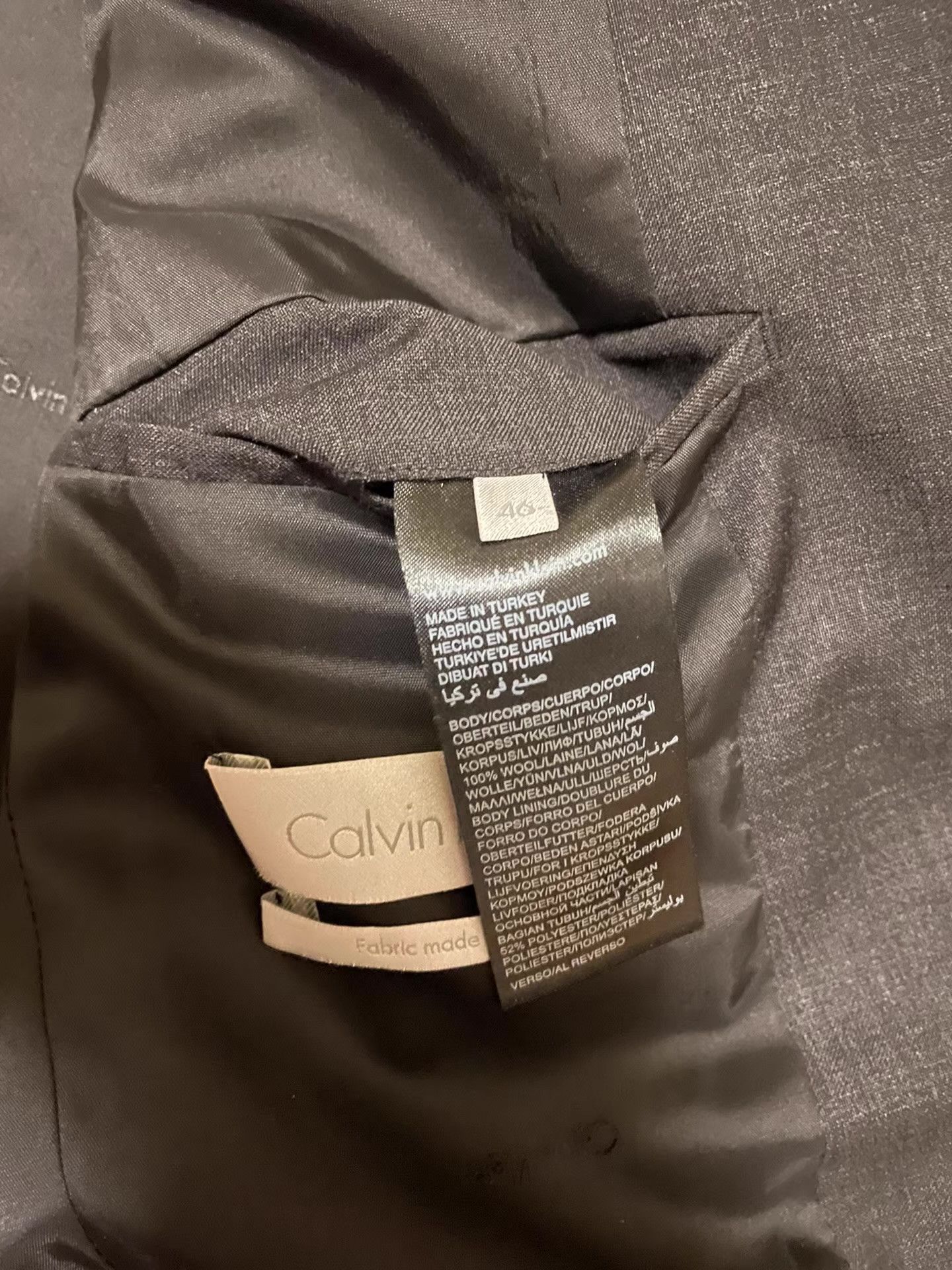 Calvin Klein Calvin Klein Black & Gray Wool Blazer Q4 Size 48R - 5 Thumbnail