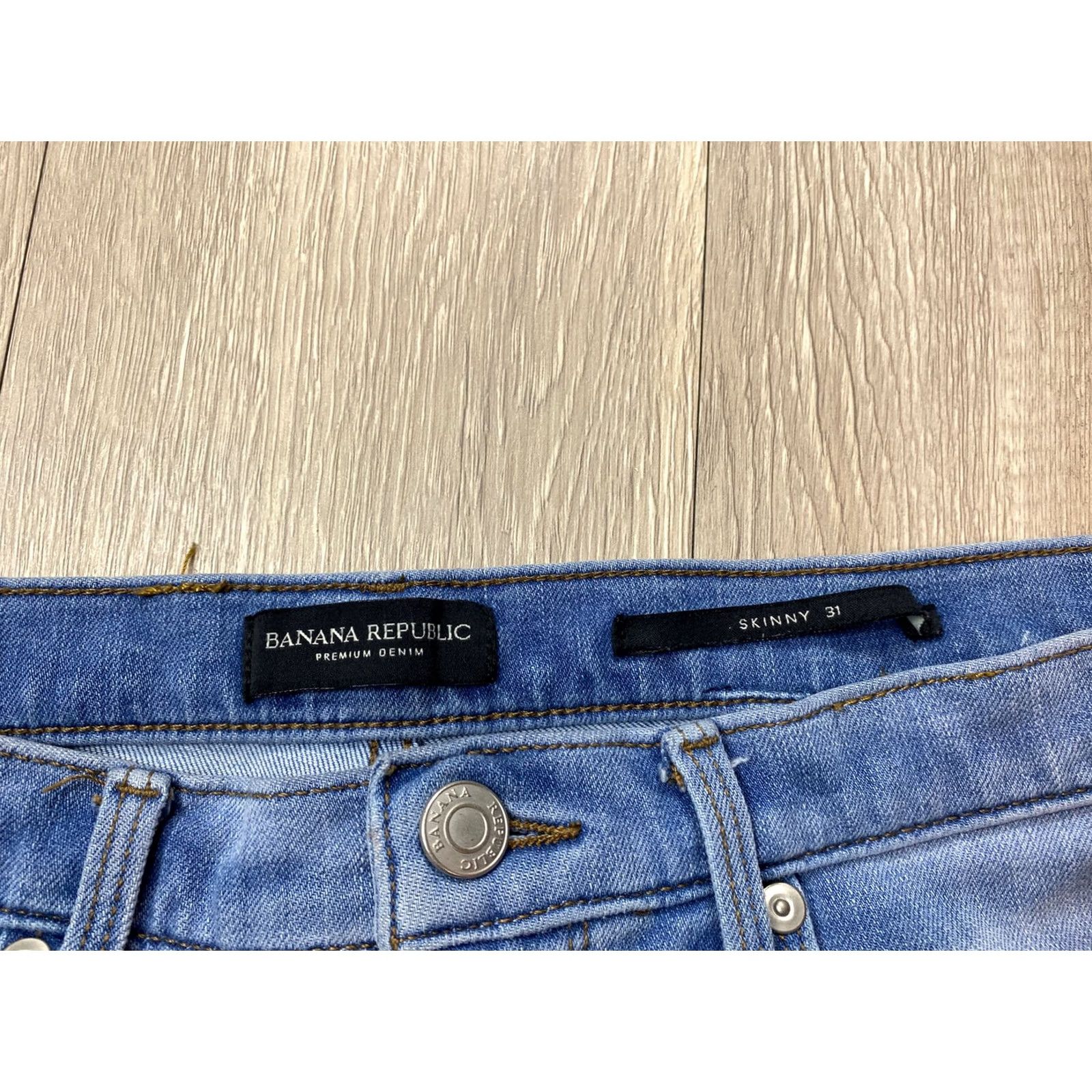 Banana Republic VINTAGE? No. Banana Republic Skinny Jeans Womens 31 Blue High Rise Crop Distressed denim 5-Pocket Stretch Raw Hem Girls? Size 24" / US 00 / IT 34 - 3 Thumbnail