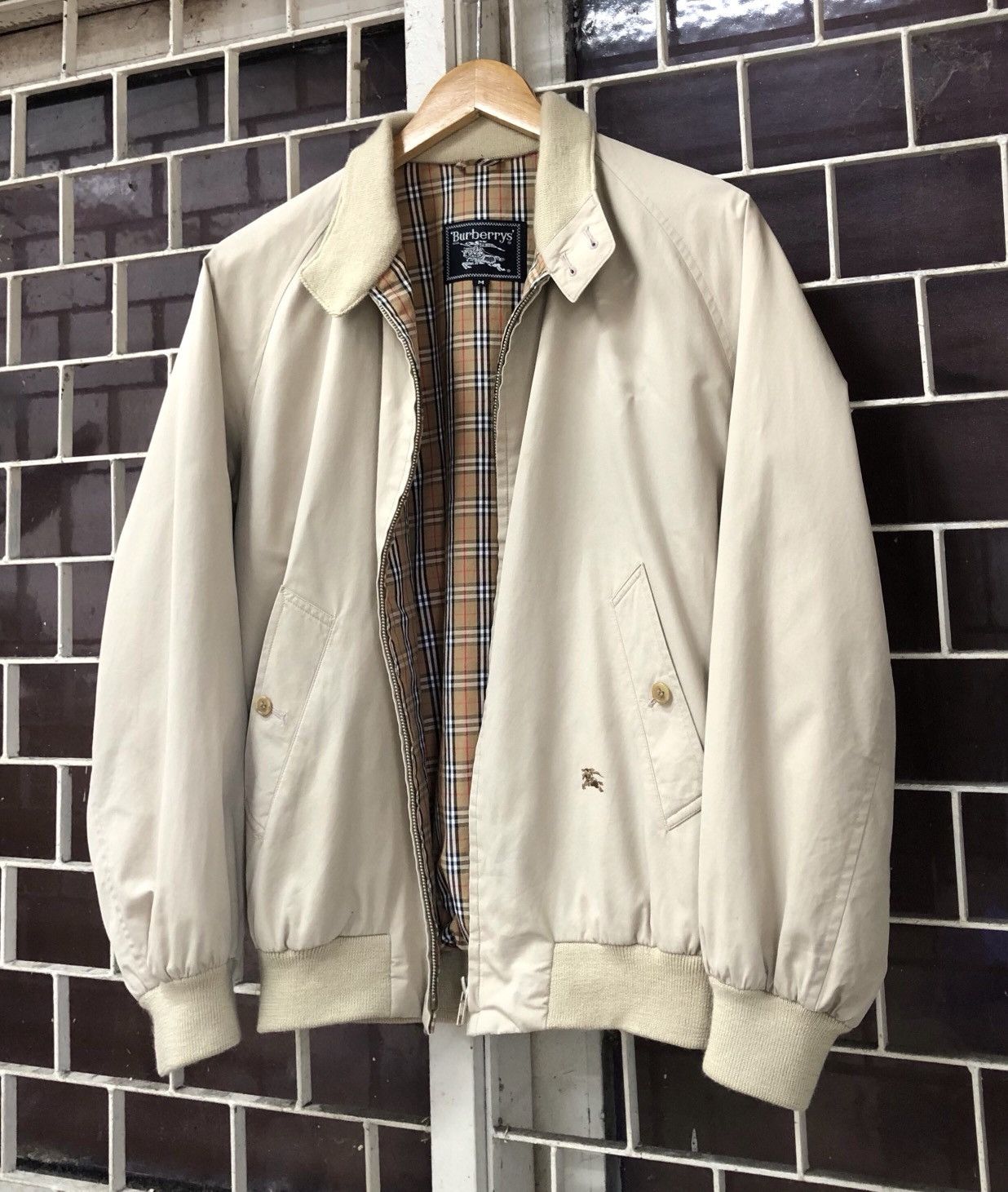 Burberry VTG Burberrys Embroidery Logo Lined Novacheck Bomber Jacket Size US M / EU 48-50 / 2 - 2 Thumbnail