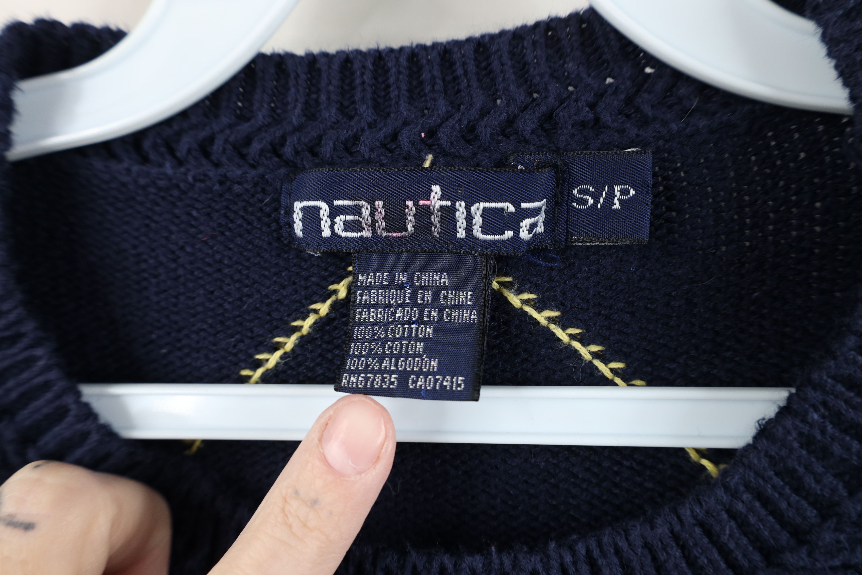 Nautica Vintage 90s Nautica Diamond Argyle Knit Crewneck Sweater Size US S / EU 44-46 / 1 - 5 Thumbnail