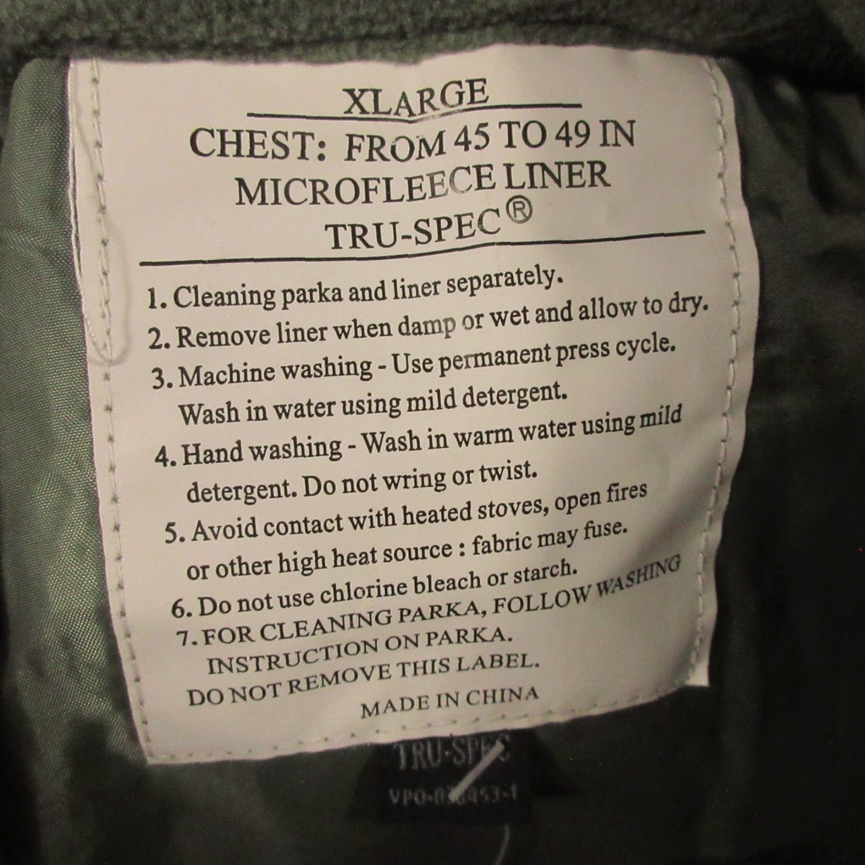Vintage TRU-SPEC Jacket Full Zip Microfleece Liner XL Foliage Green Military Outdoor Mens Size US XL / EU 56 / 4 - 3 Thumbnail