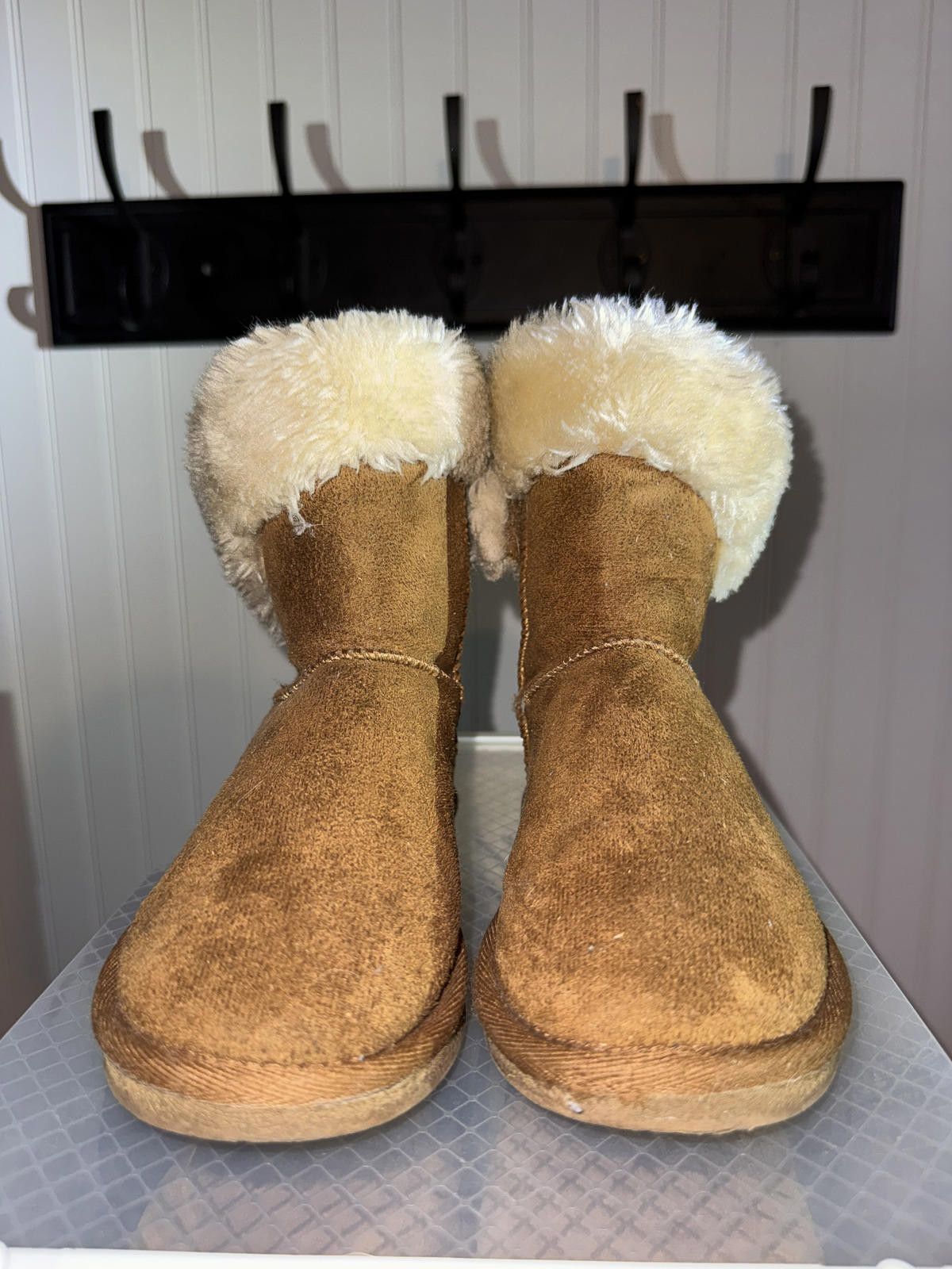 A.PRESSE APRES Brown Suede Shearling Lined Winter Boots Size US 4 / IT 34 - 1 Thumbnail