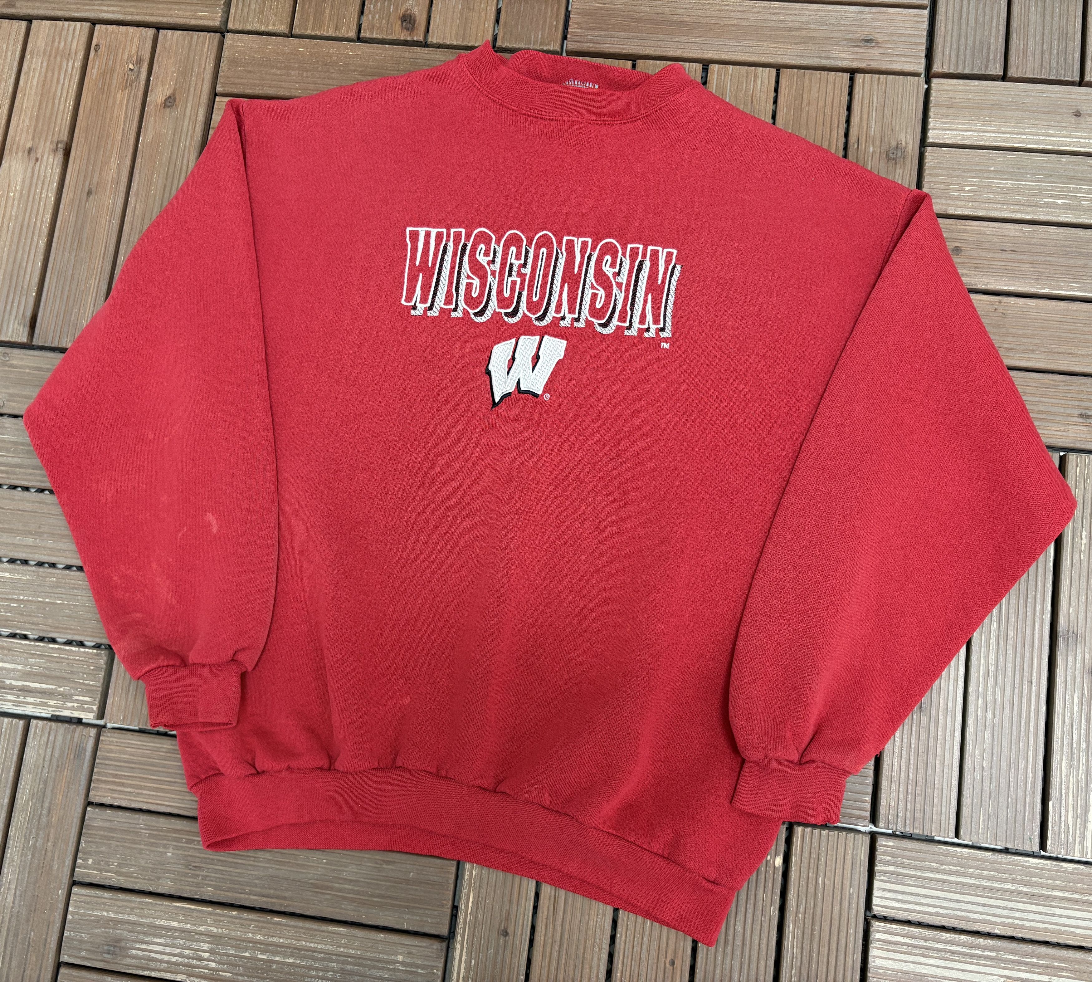 Vintage Wisconsin Badgers Stitched Vintage Crewneck Sweater Size US L / EU 52-54 / 3 - 3 Thumbnail