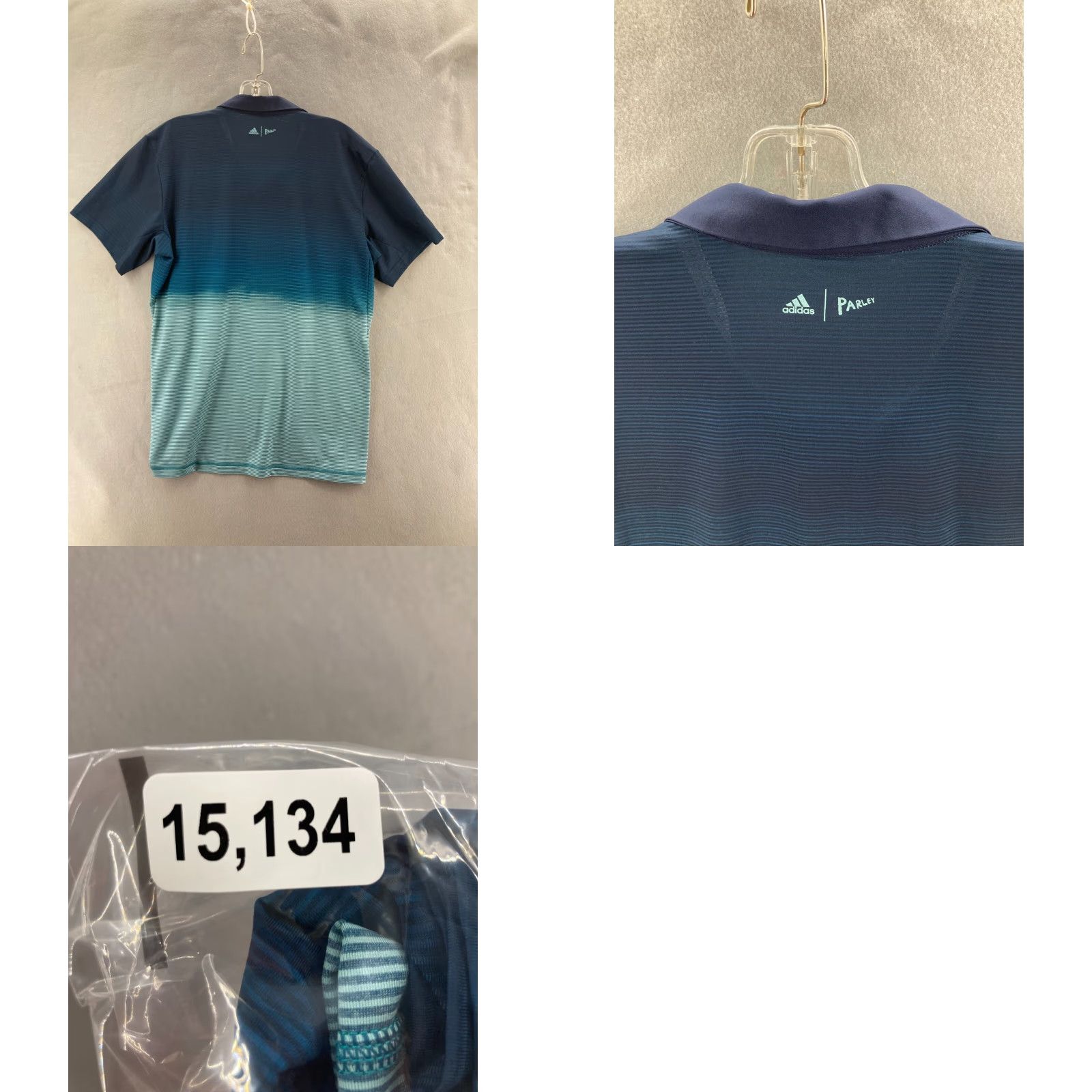 Adidas Adidas Golf Polo Shirt Mens Large Blue Striped Polo Shirt Golf Casual Short Sleeve Collared Size US L / EU 52-54 / 3 - 8 Thumbnail