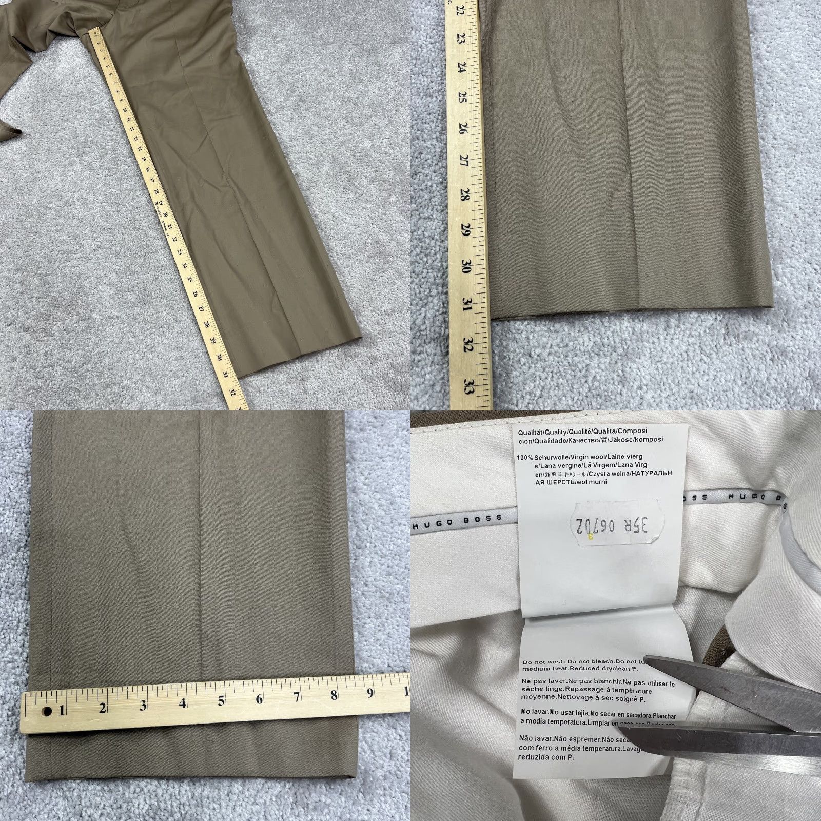 Hugo Boss Hugo Boss Trousers James Brown Mens 35x31 Lightweight Twill Wool Flat Front Pant Size US 35 - 9 Thumbnail