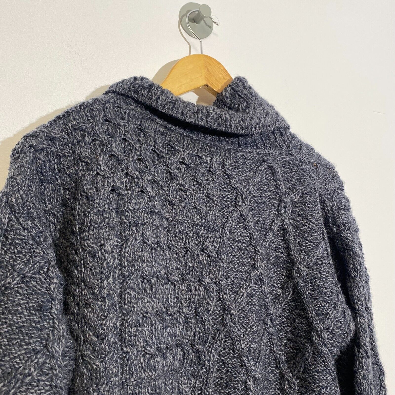 Vintage Vintage Women's Gray Wool Size S Cableknit Y2K Turtleneck Size US S / EU 44-46 / 1 - 12 Thumbnail