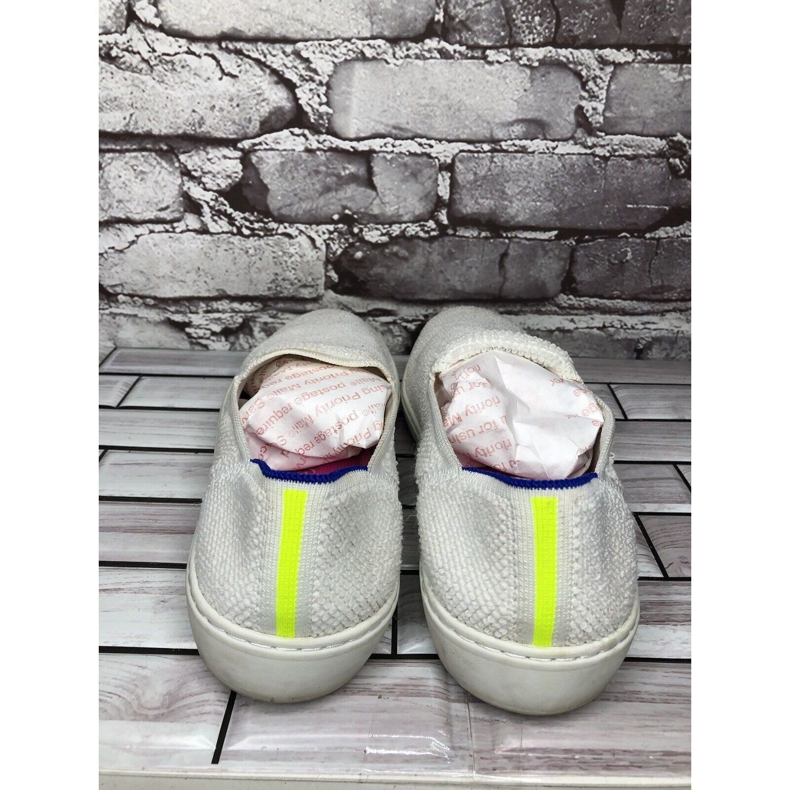 Other Rothy's The Sneakers White Terry Cloth Fabric Slip On Comfor Size US 9 / IT 39 - 3 Thumbnail