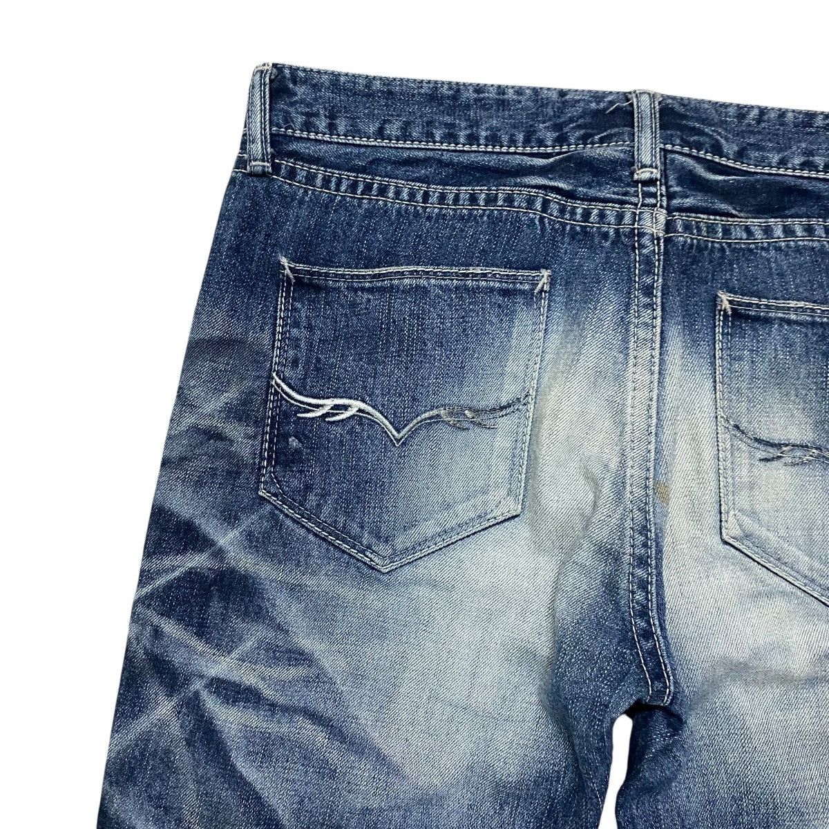 GOSTAR DE FUGA Gostar De Fuga Whiskers Denim Distressed Jeans Size US 33 - 13 Thumbnail