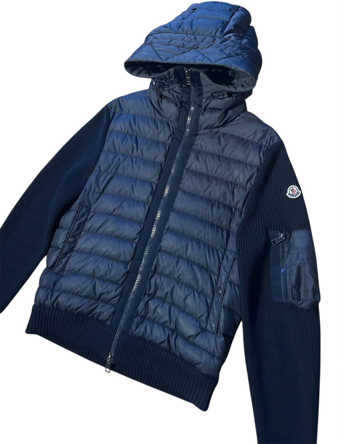 Moncler Moncler Wool Padded Cardigan Navy Size US M / EU 48-50 / 2 - 2 Thumbnail