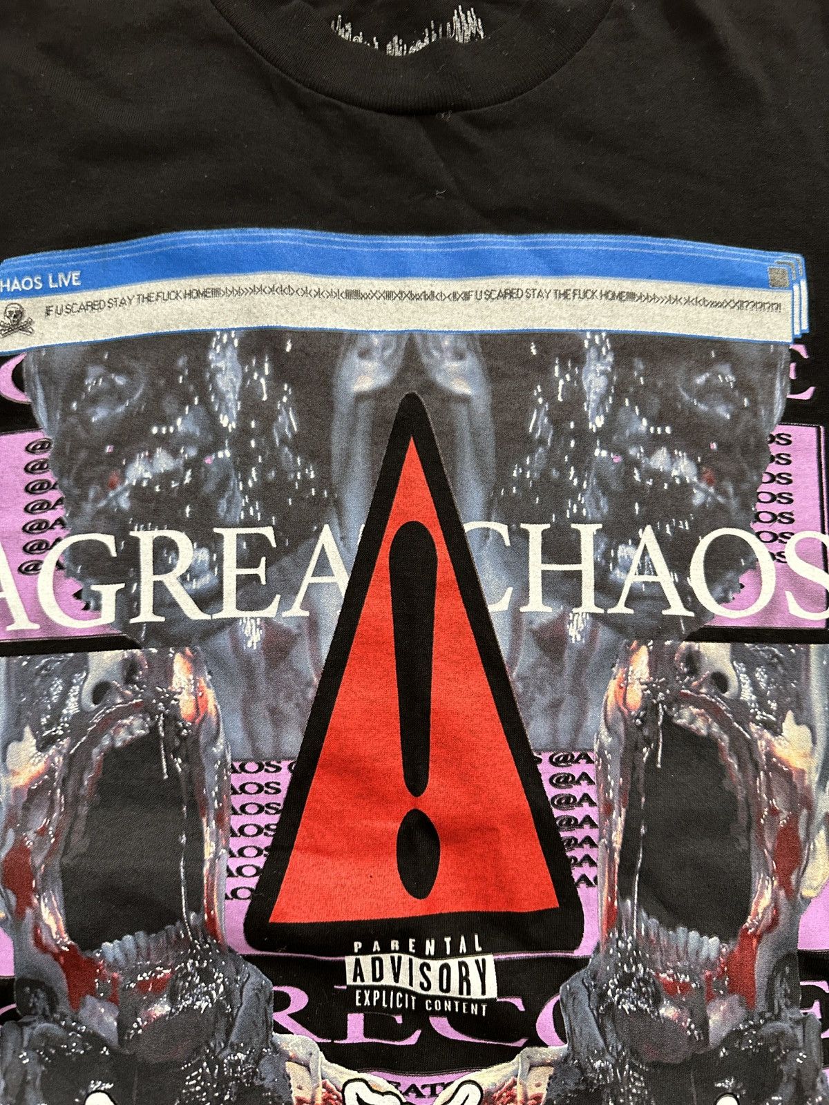 Actual Hate × Ken Carson × Playboi Carti Ken Carson ChaosTour ChaosLive "IFUSCAREDSTAYTFHOME" T-Shirt Size US S / EU 44-46 / 1 - 3 Thumbnail