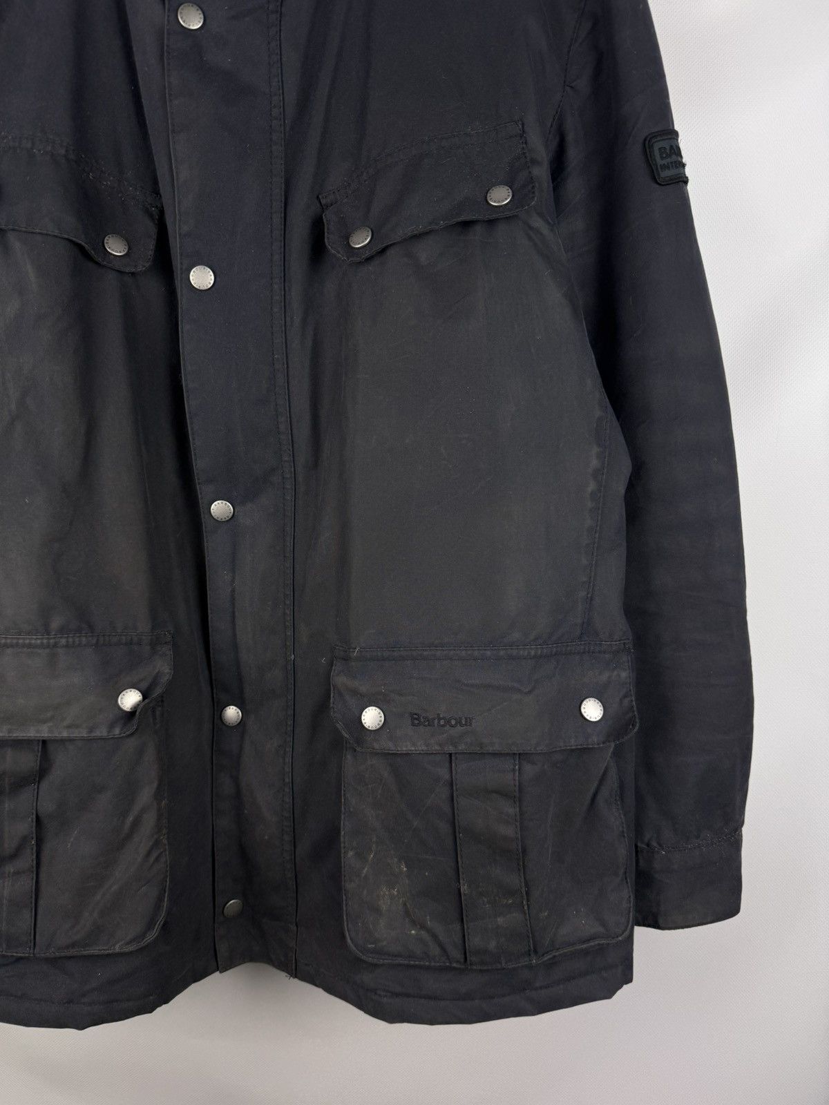 Barbour Barbour International Duke Multipocket Waxed Cotton Jacket Size US XL / EU 56 / 4 - 4 Thumbnail