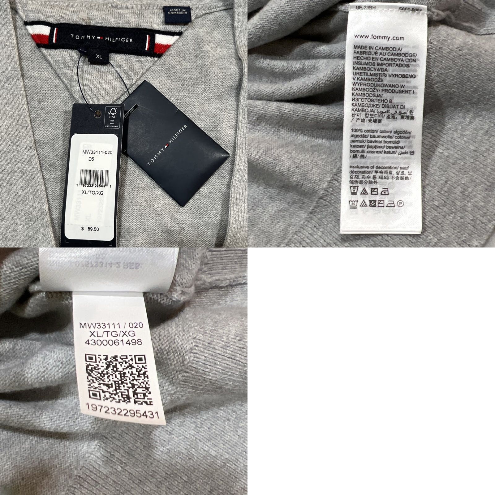 Tommy Hilfiger Tommy Hilfiger Cardigan Sweater Men XL Button Grey Cotton Preppy Dad NWT Size US XL / EU 56 / 4 - 9 Thumbnail