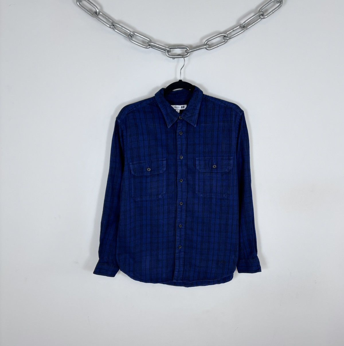 JW Anderson × Uniqlo JW Anderson X Uniqlo Men’s Blue Checkered Flannel Shirt Size US S / EU 44-46 / 1 - 1 Thumbnail